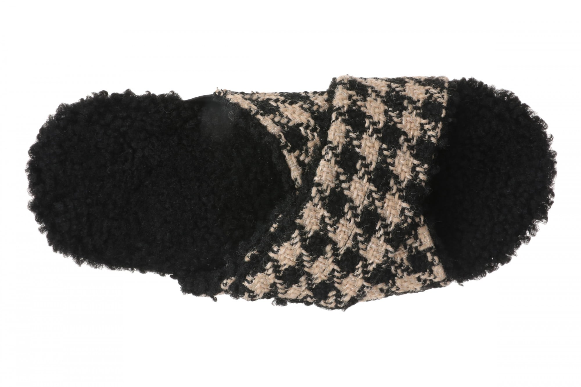 Vionic Relax II Women's Orthotic Slide Slippers - Black/cream Houndstooth - Top