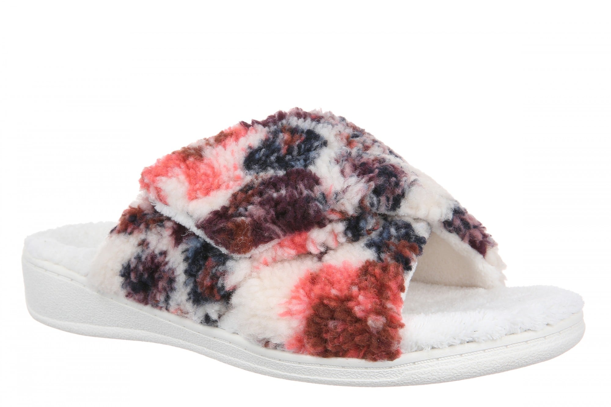 Vionic Relax II Women's Orthotic Slide Slippers - Ivory Floral - Angle main