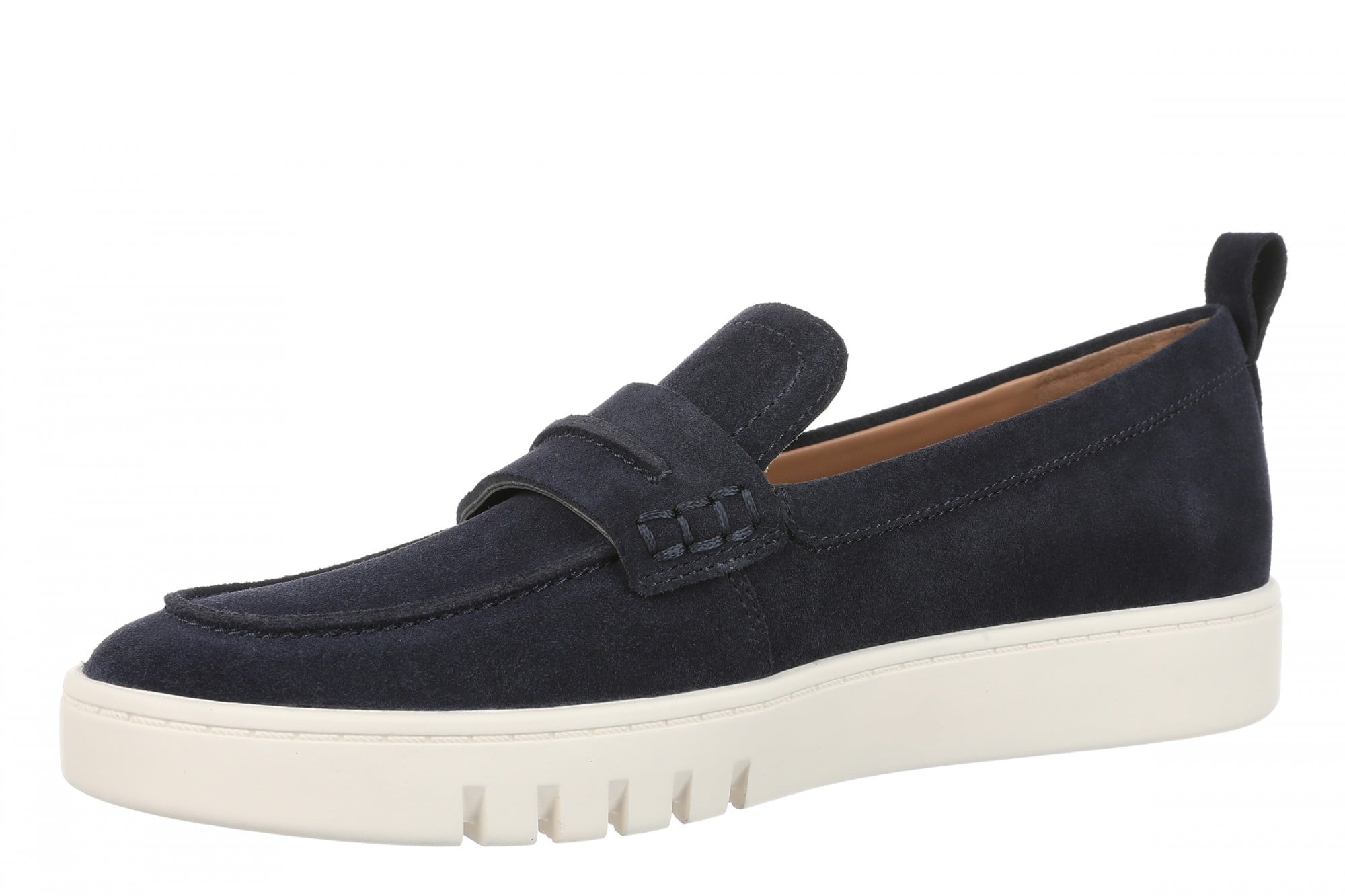 Vionic Chantel Women's Arch Support Slip-On Loafer Shoe - Navy Blazer - Left angle