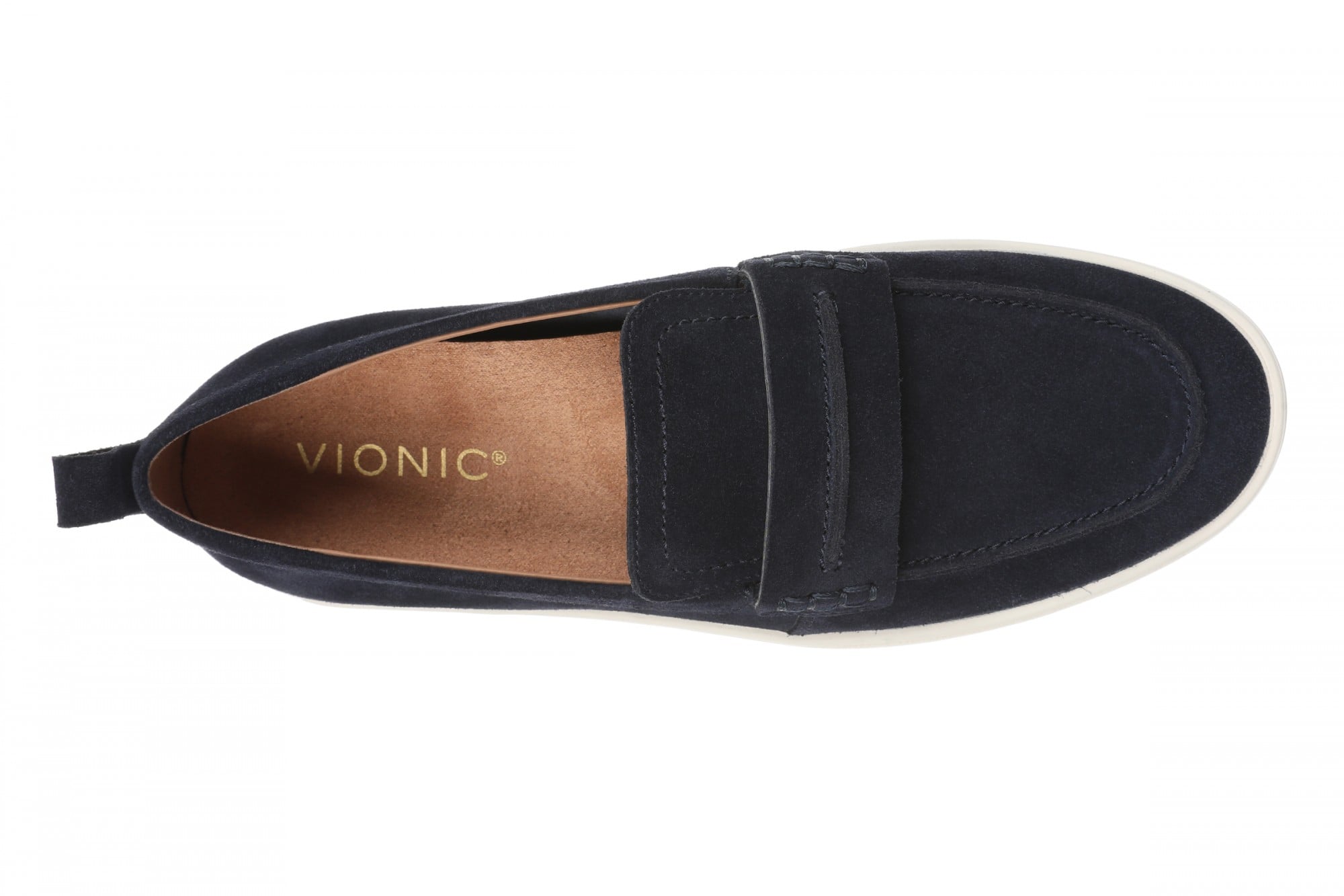 Vionic Chantel Women's Arch Support Slip-On Loafer Shoe - Navy Blazer - Top