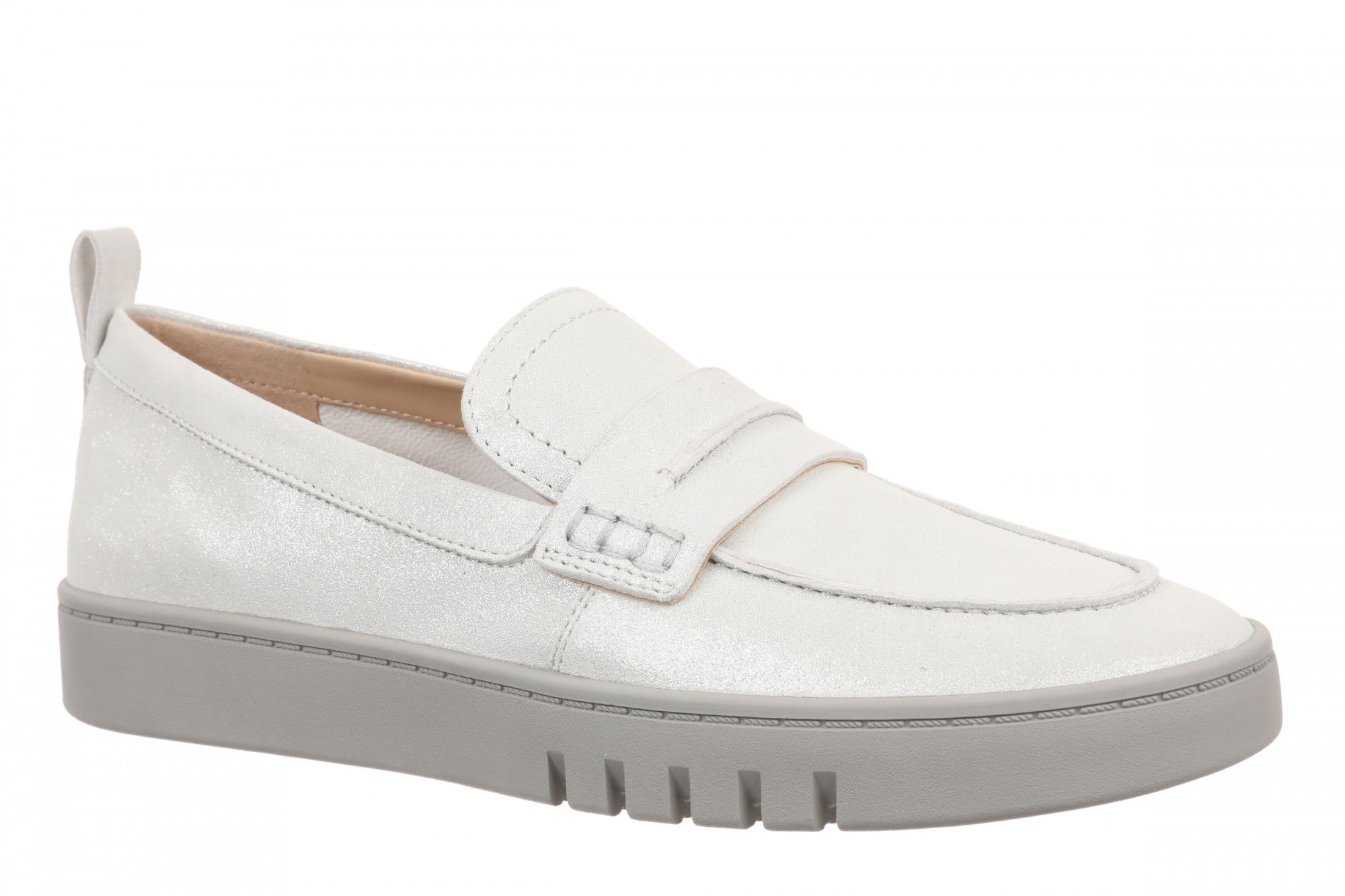 Vionic Chantel Women's Arch Support Slip-On Loafer Shoe in Silver