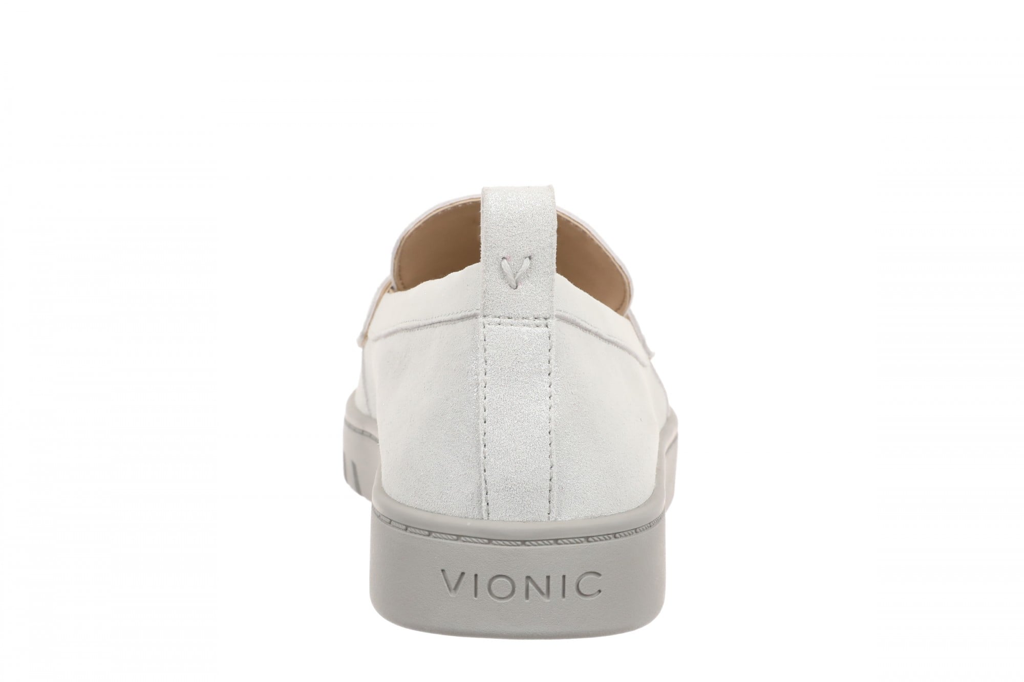 Vionic Chantel Women's Arch Support Slip-On Loafer Shoe - Silver - Back