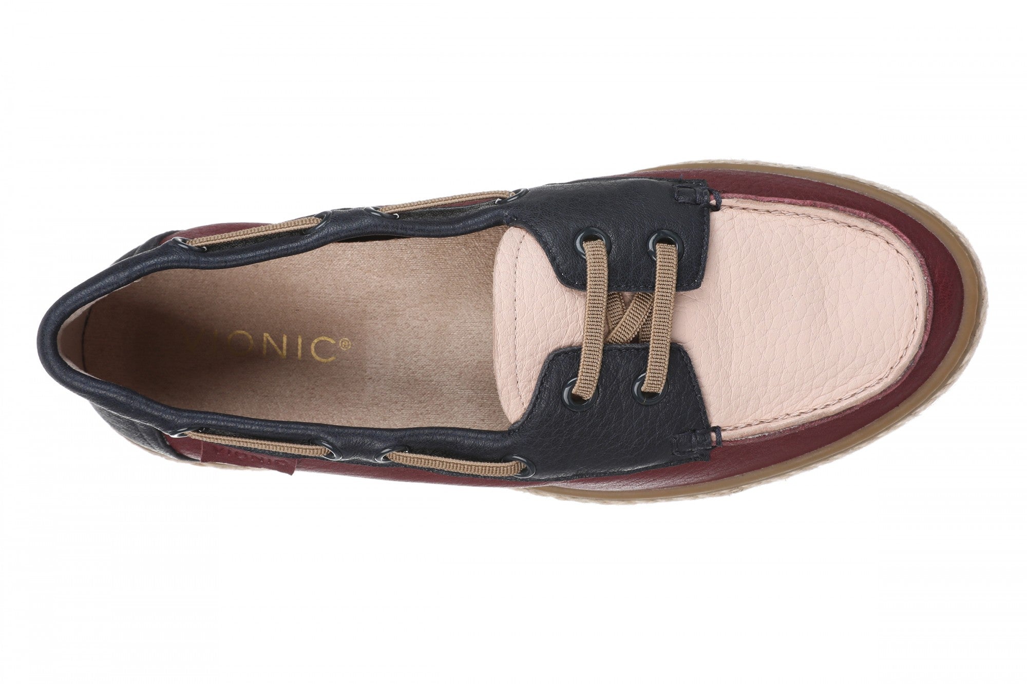 Vionic Bay Women's Boat Shoe - Comfort Loafer - Cherry Jubilee Multi - Top