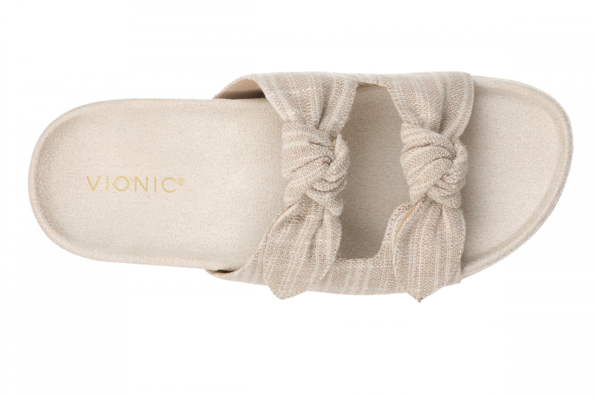 Vionic Elara Women's Orthotic Comfort Slide Sandals - Cream - Top