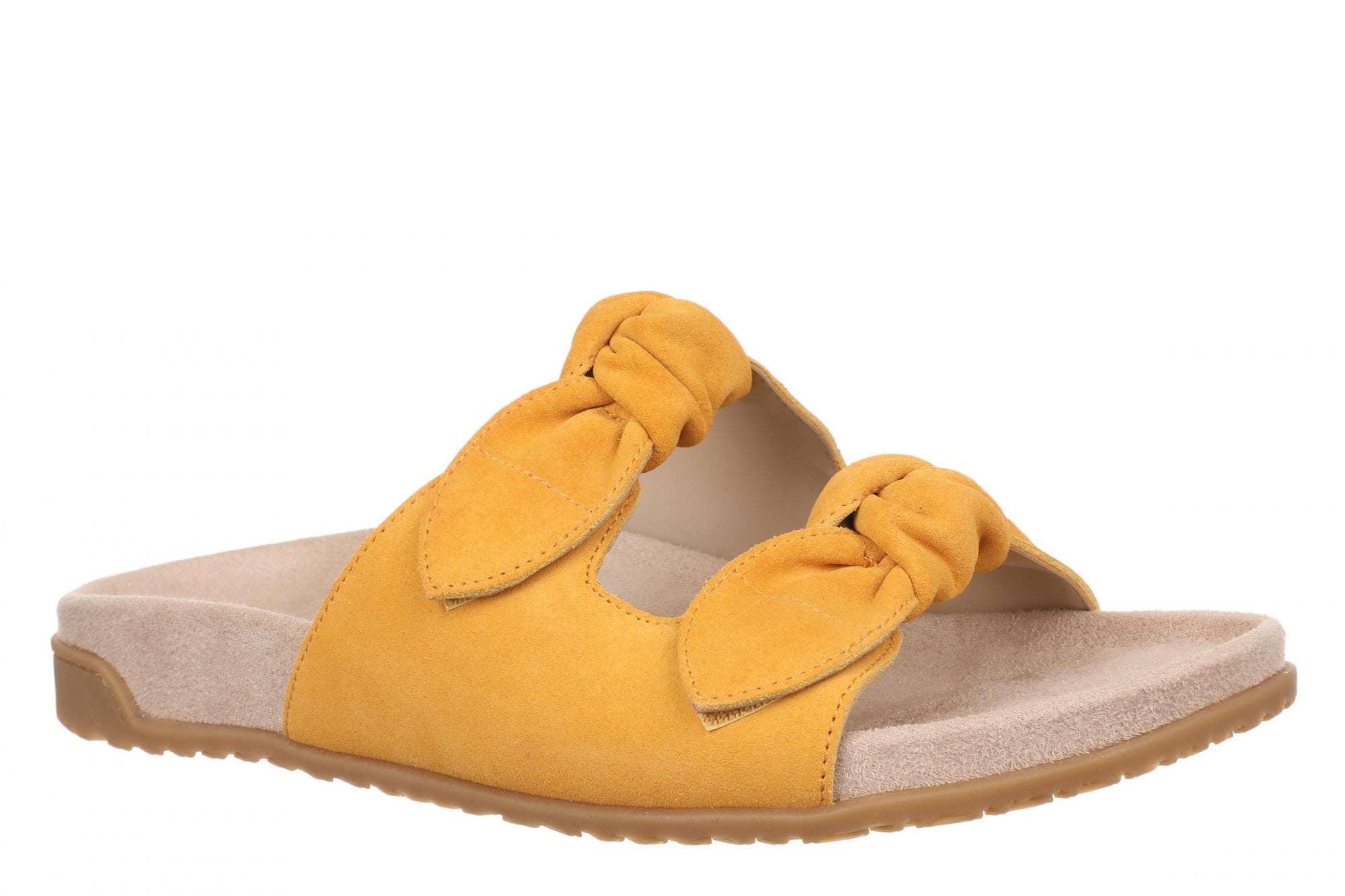 Vionic Elara Women's Orthotic Comfort Slide Sandals in Amber Yellow
