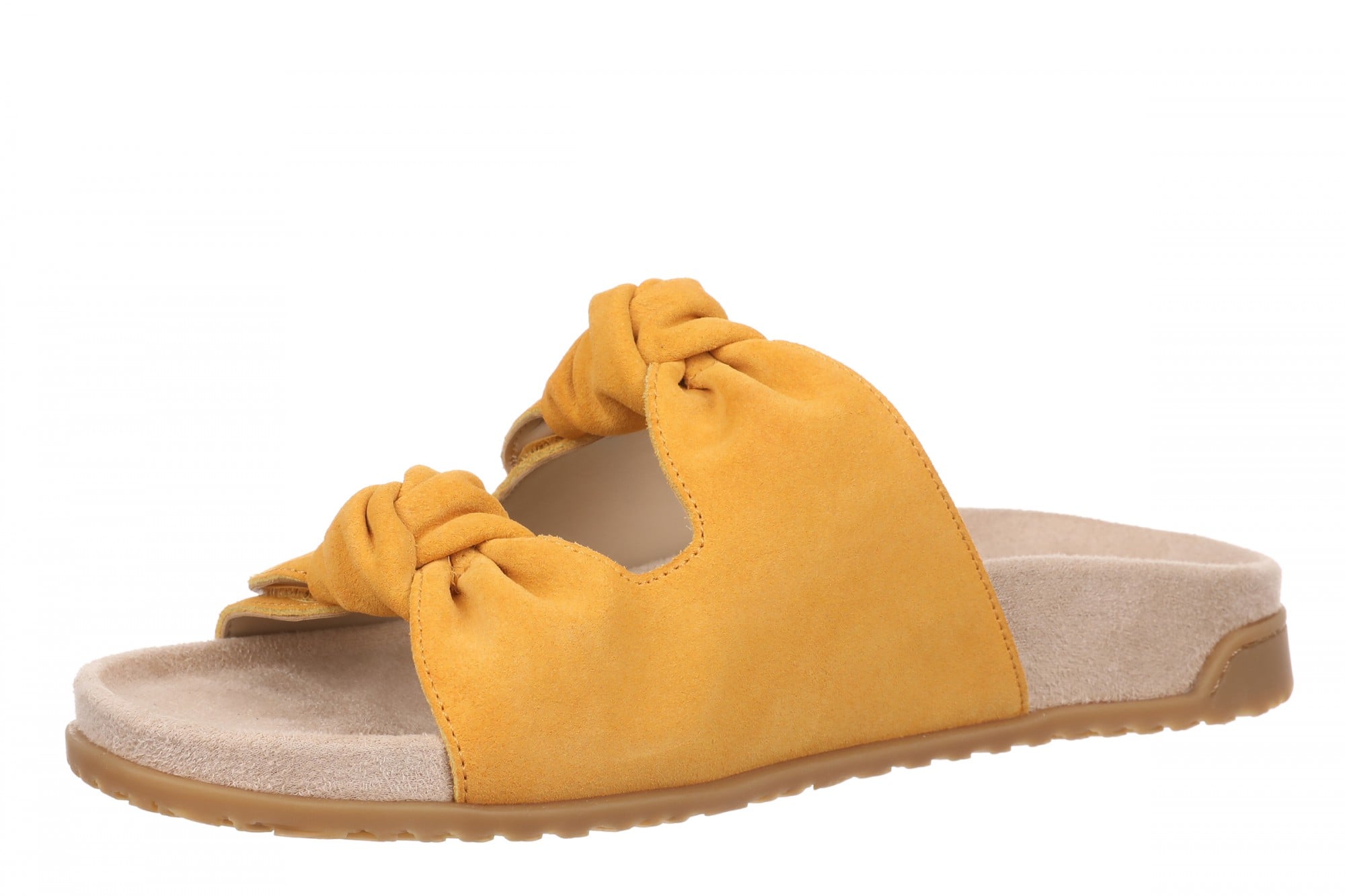 Vionic Elara Women's Orthotic Comfort Slide Sandals - Amber Yellow - Left angle