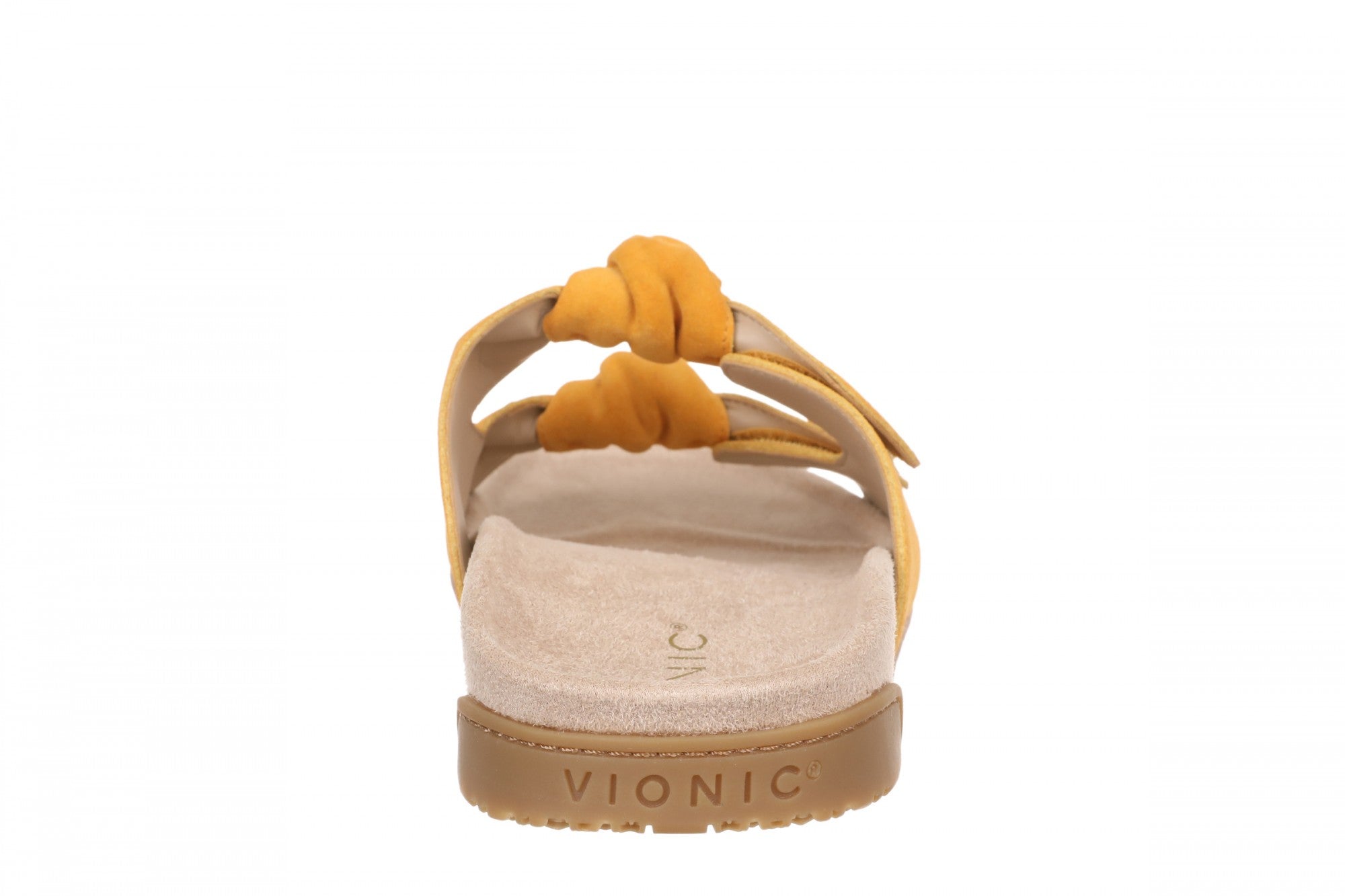 Vionic Elara Women's Orthotic Comfort Slide Sandals - Amber Yellow - Back