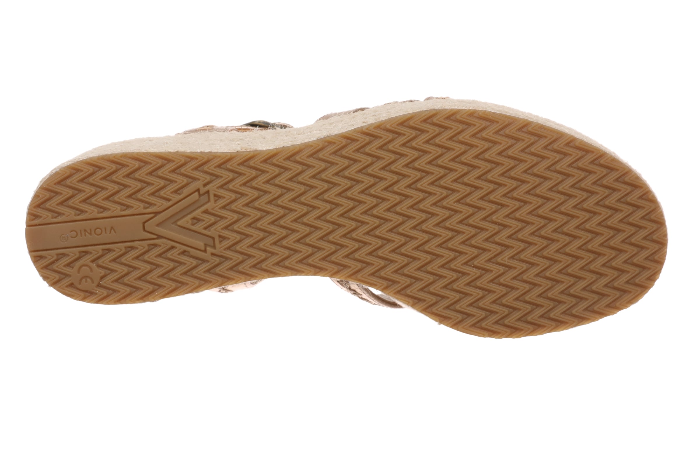 Vionic Dana Women's Orthotic Arch Support Espadrille Wedge Sandal - Bronze - Bottom