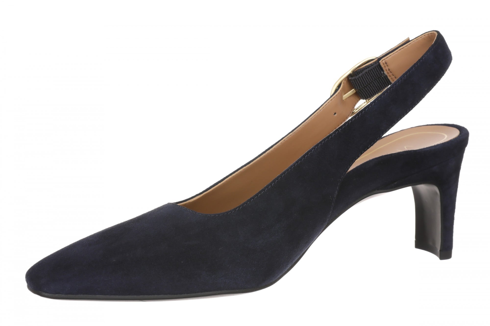 Vionic Stella Women's Cushioned Slingback Heel - Navy Blazer - Left angle