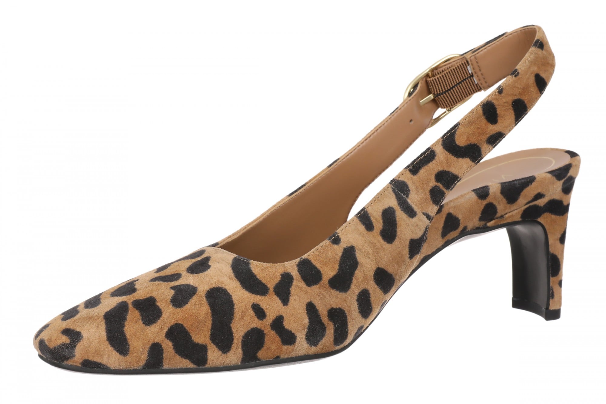 Vionic Stella Women's Cushioned Slingback Heel - Tan Leopard - Left angle