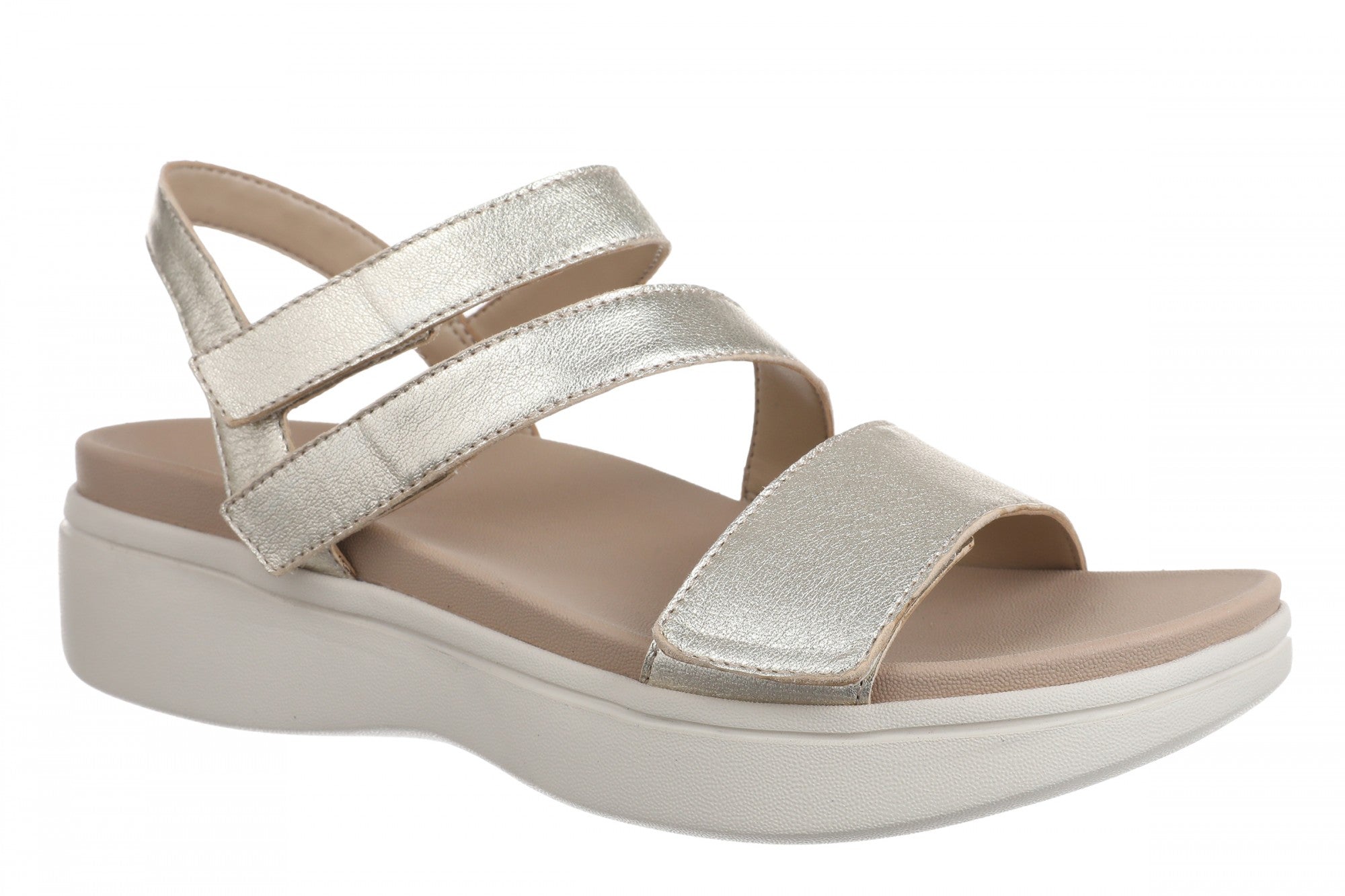 Vionic Sophia Sandal Slingback Platform - Women's Supportive Wedge Sandal in Soft Gold