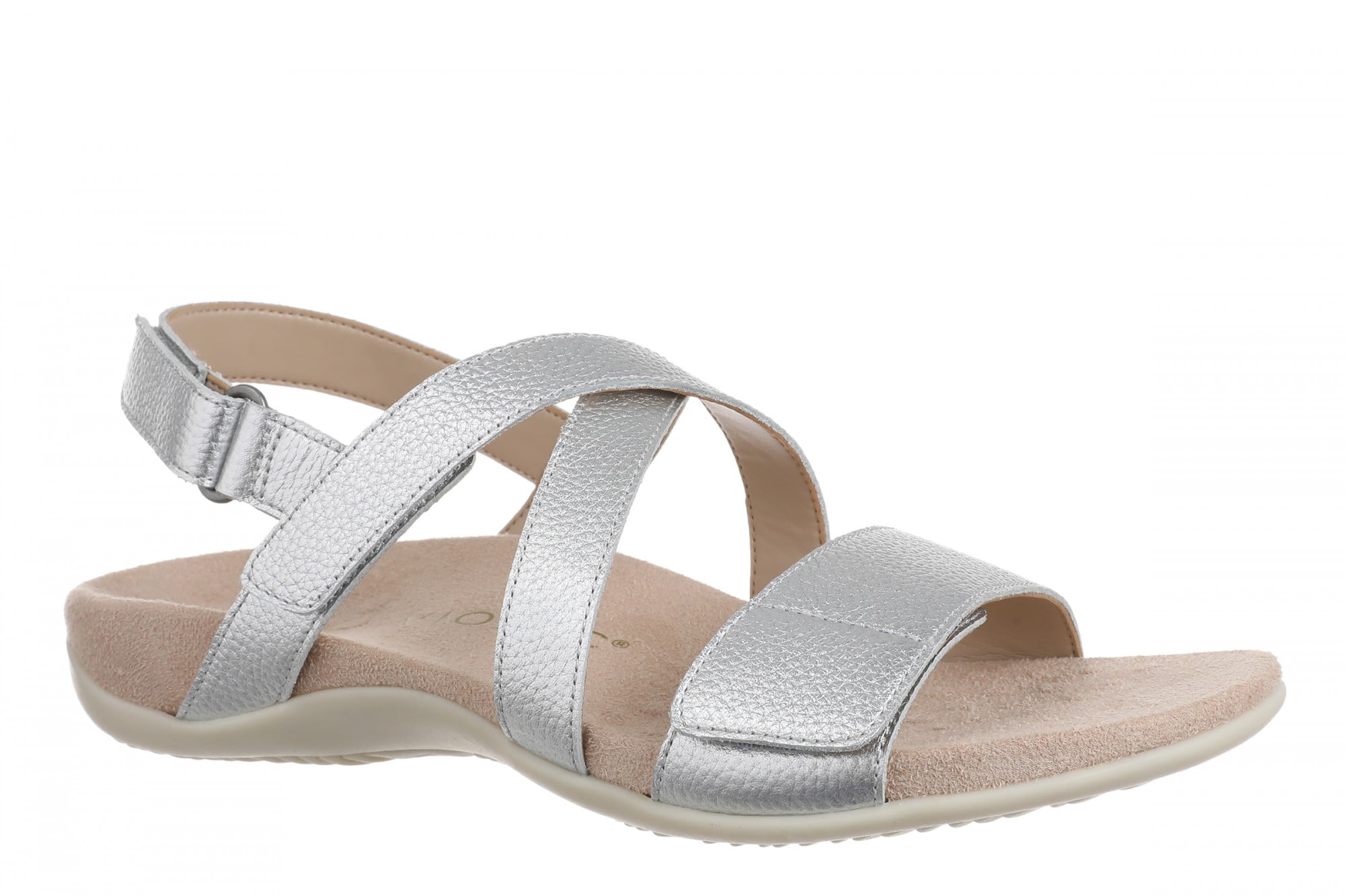 Vionic Raya Women's Cushioned Slingback Sandal - Silver - Angle main