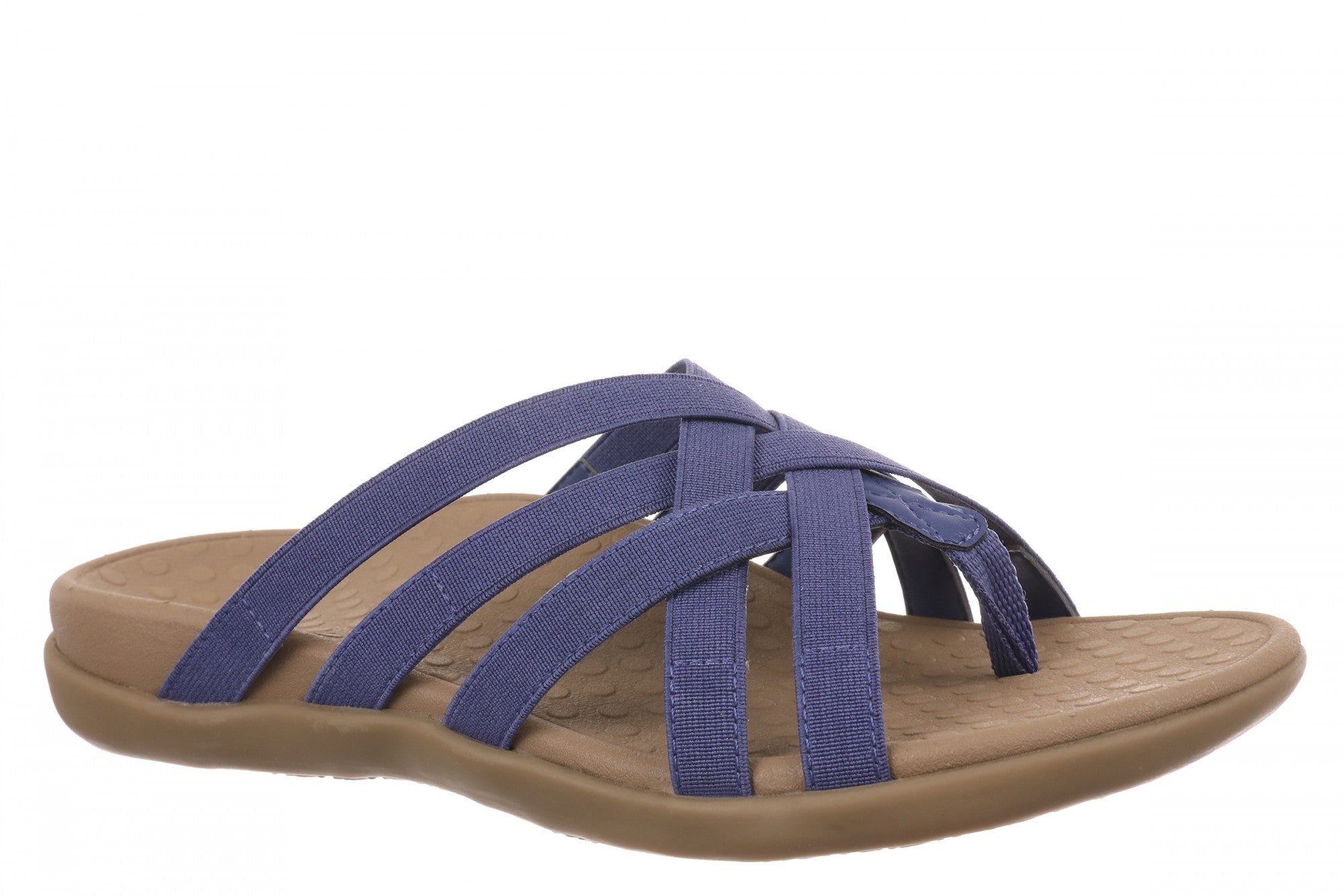 Vionic Tia Women's Sandal - Women's Stretchy Gore Orthotic Arch Support Sandal in Skipper Blue