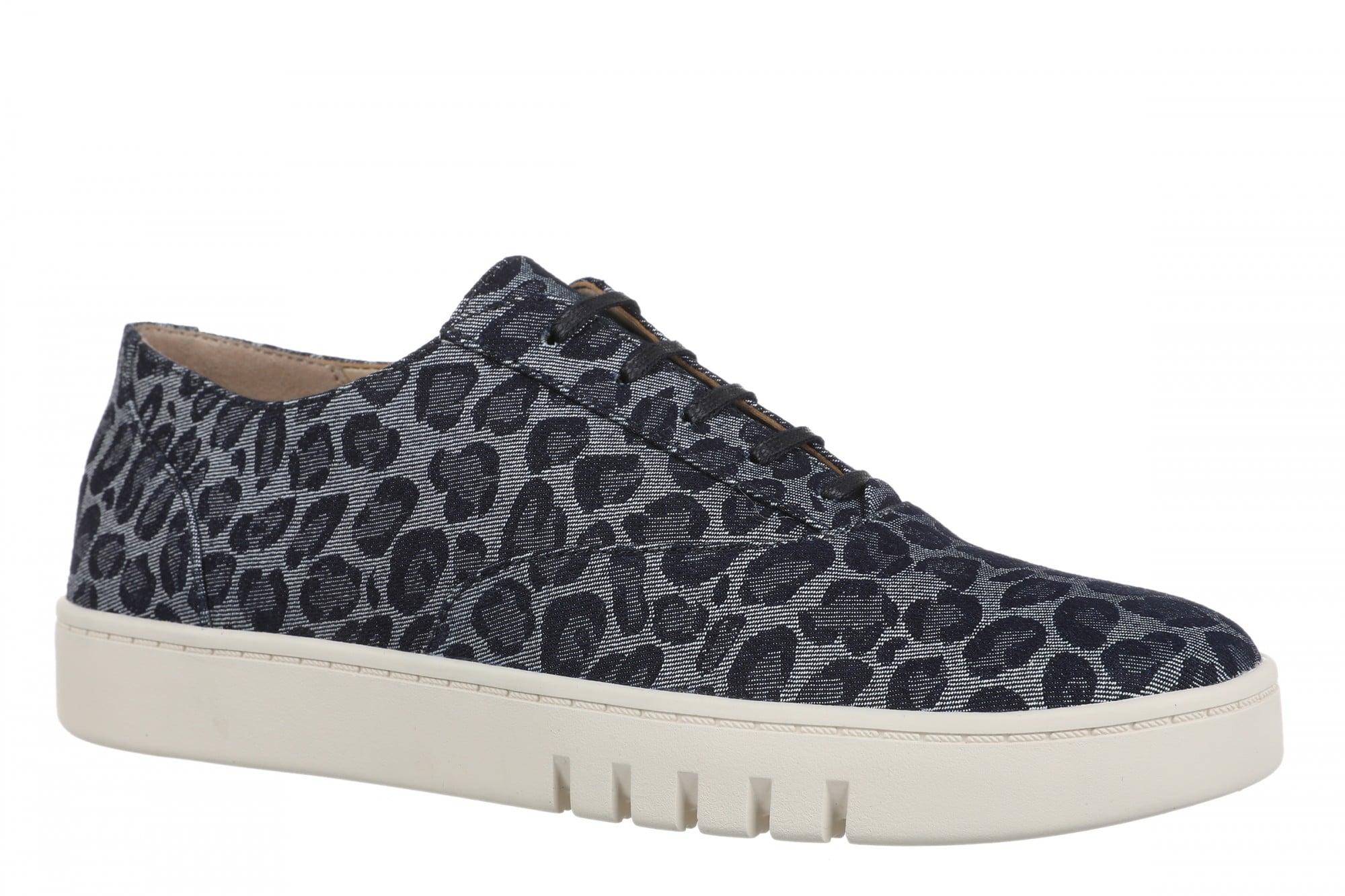 Vionic Callie Women's Loafer Slip On Hybrid Oxford in Leopard Pattern Denim