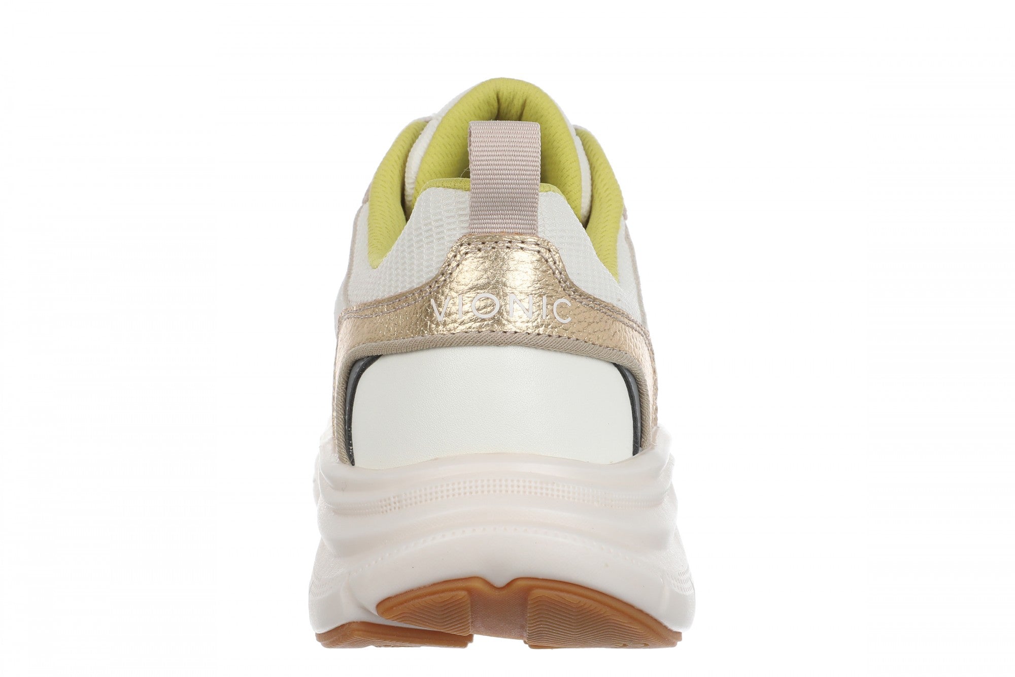 Vionic Walk Max Skyline - Women's Comfort Walking Shoe - Ivory/gold - Back