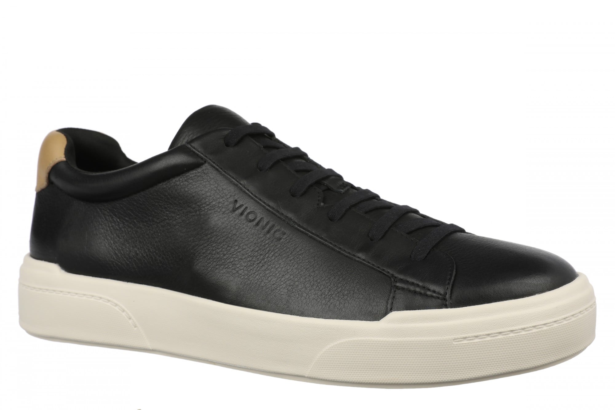Vionic Colbie Men's Slip On Orthotic Comfort Shoes in Black Tumbled Leather