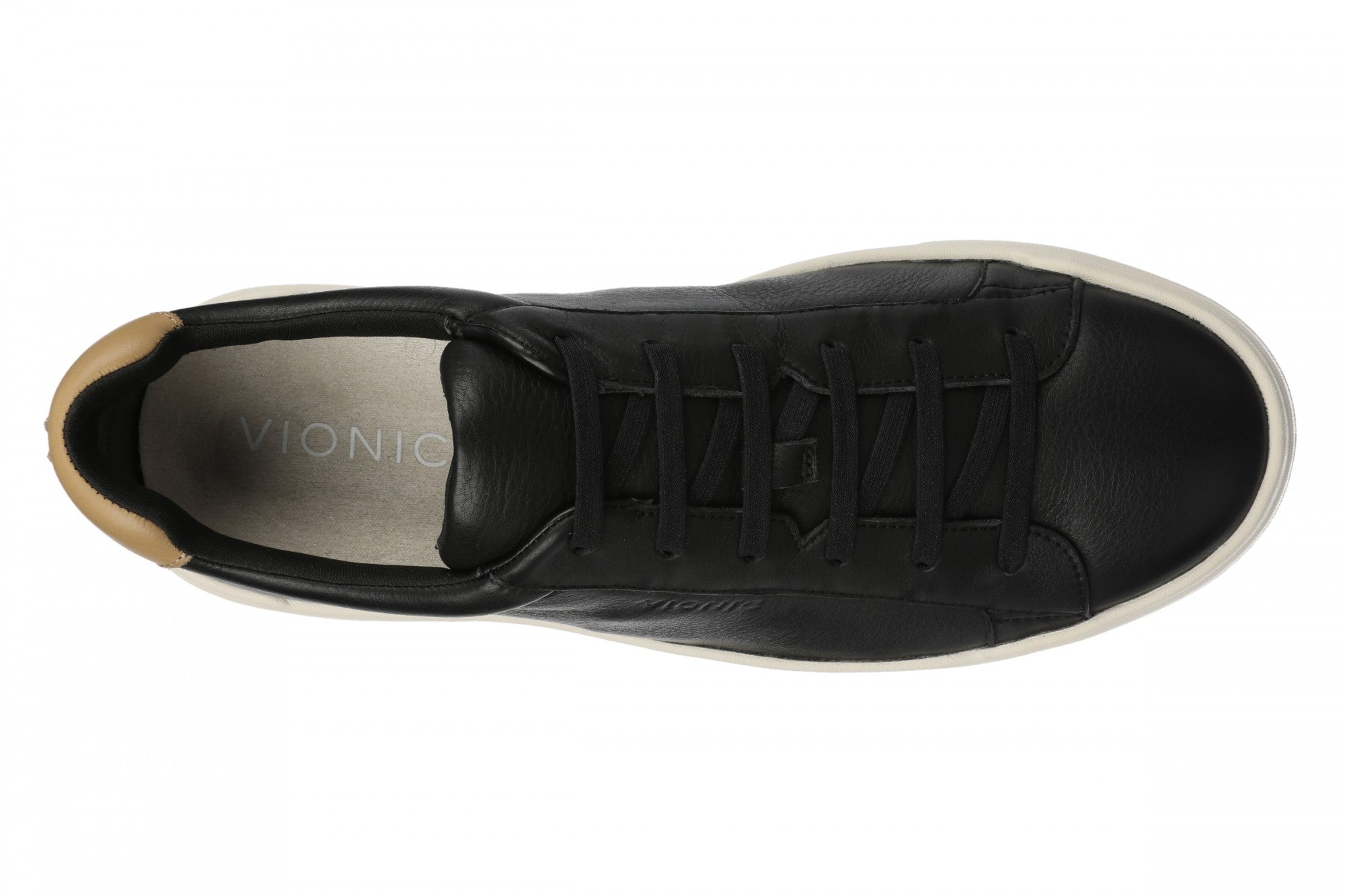 Vionic Colbie Men's Slip On Comfort Shoes - Black Tumbled Leather - Top