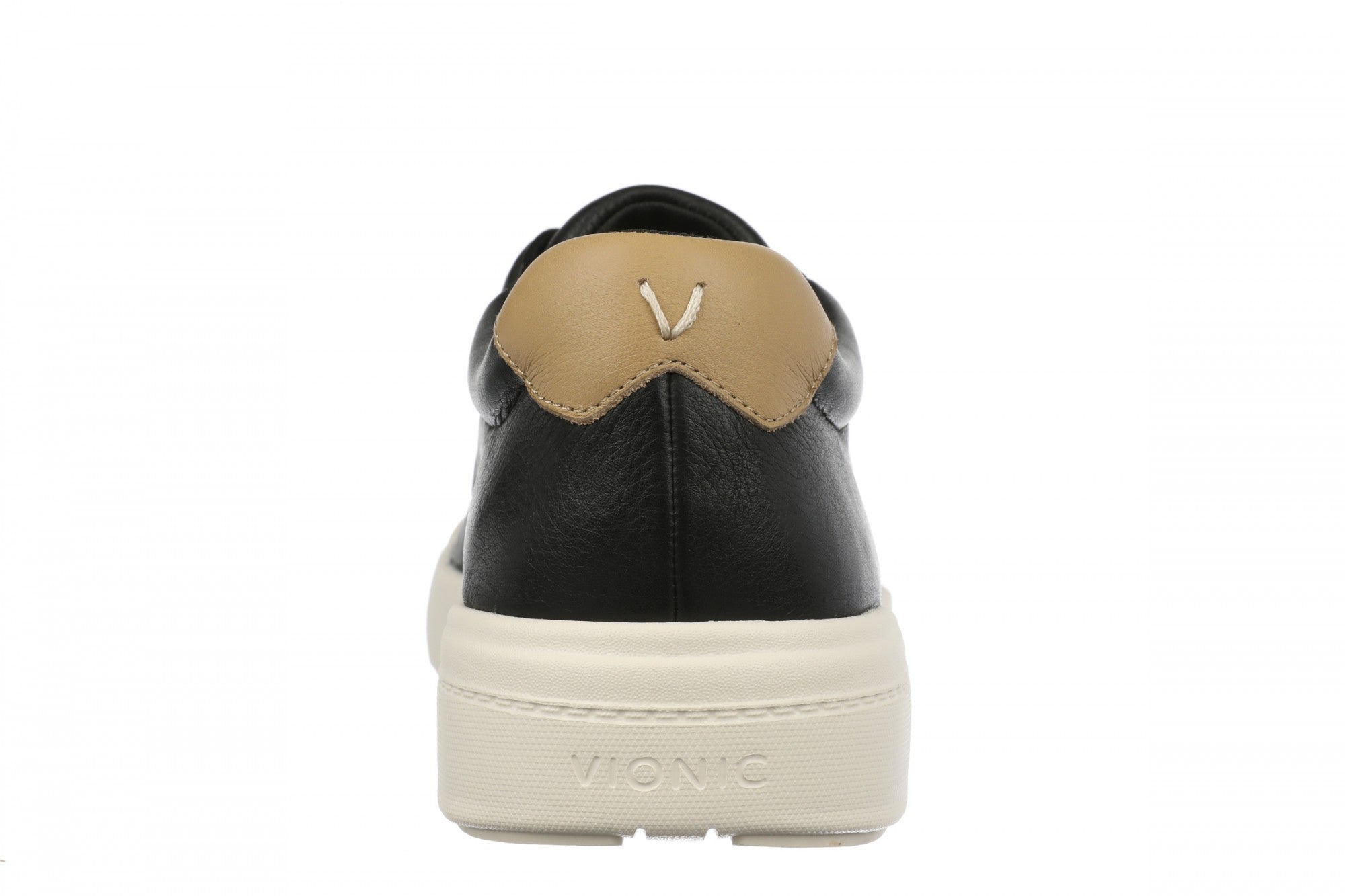 Vionic Colbie Men's Slip On Comfort Shoes - Black Tumbled Leather - Back