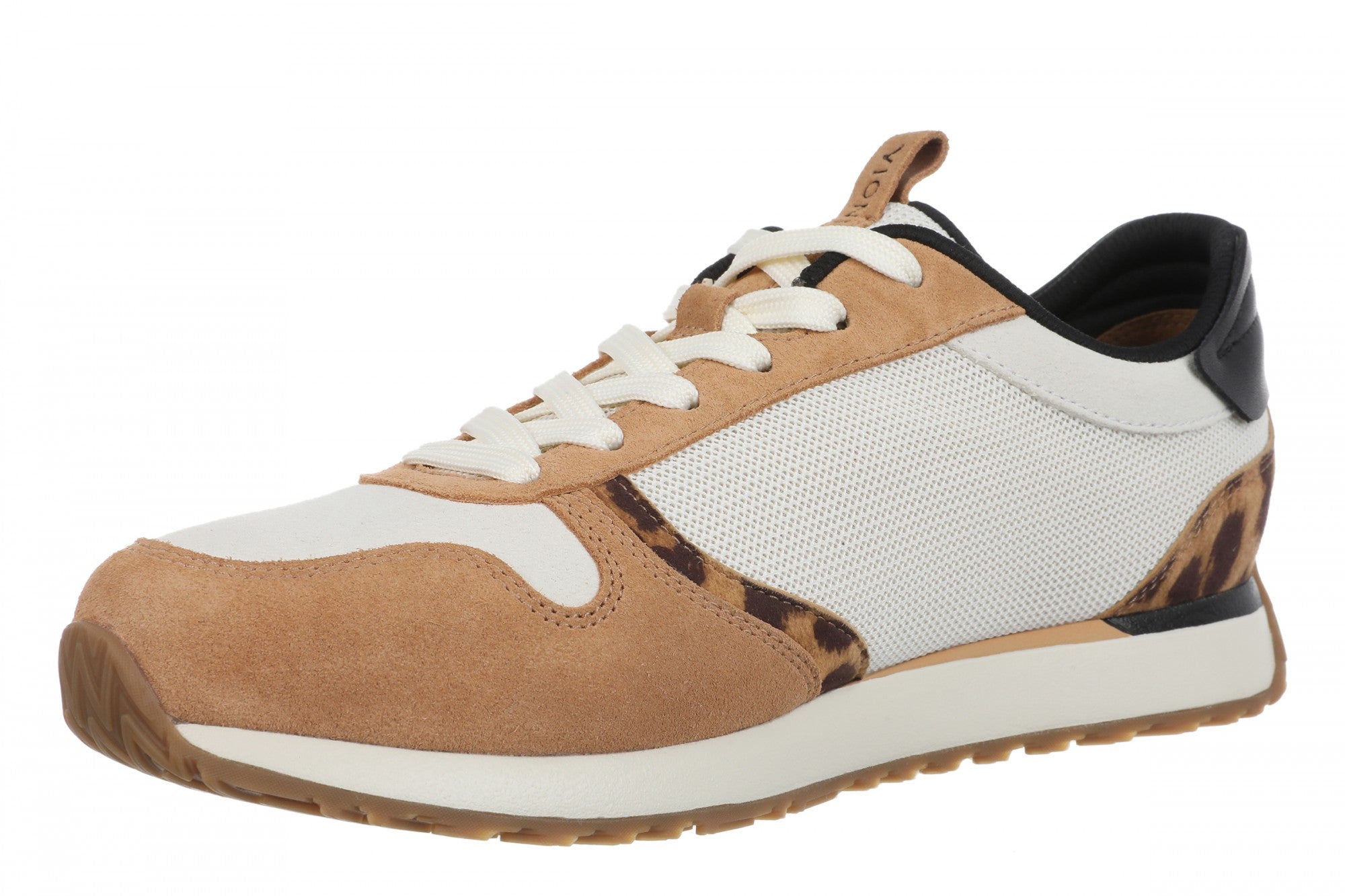 Vionic Monarch Women's Comfort Sneaker - Ivory Lepoard - Left angle