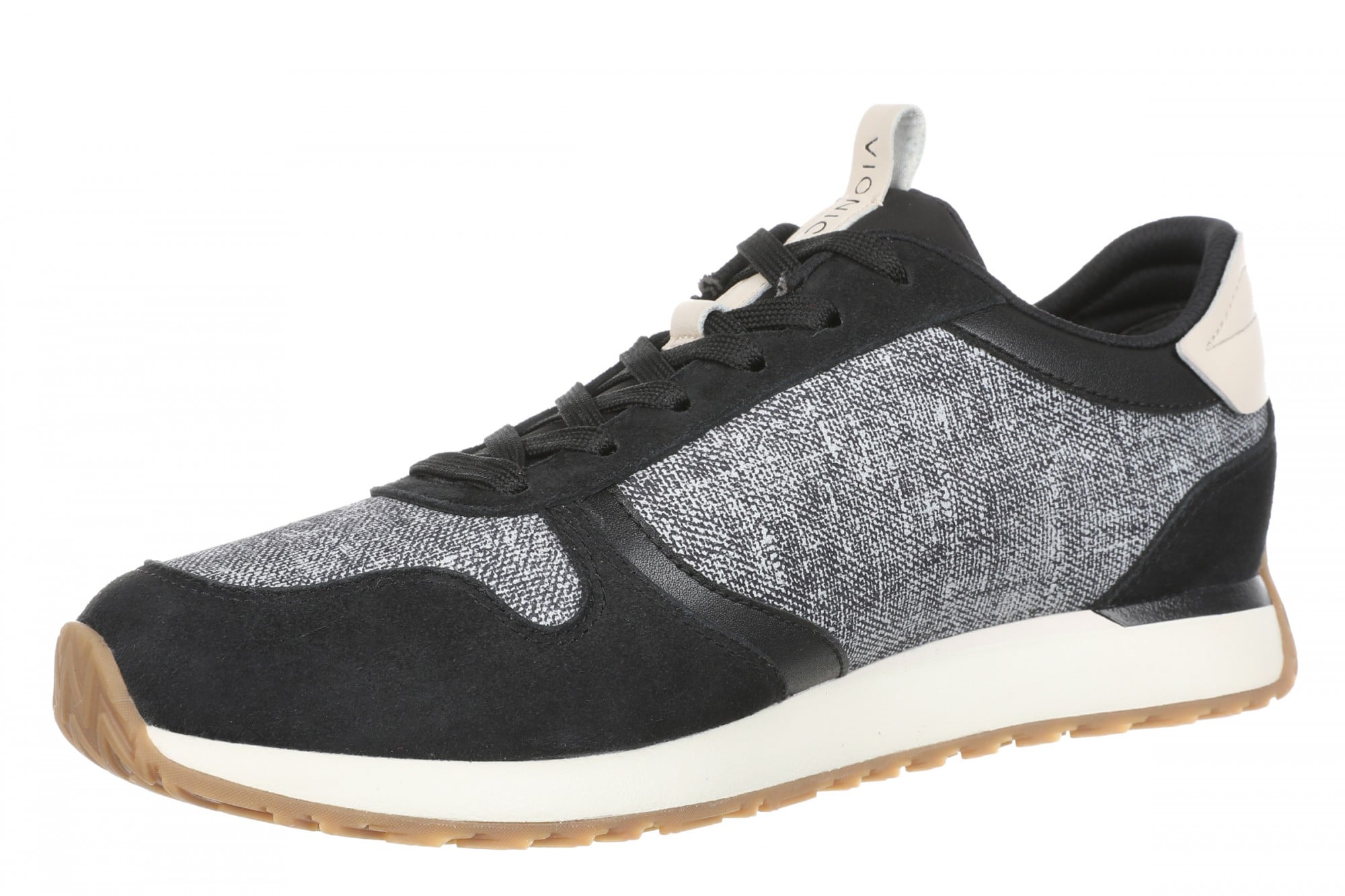 Vionic Monarch Women's Orthotic Support Sneakers - Heathered Black - Left angle