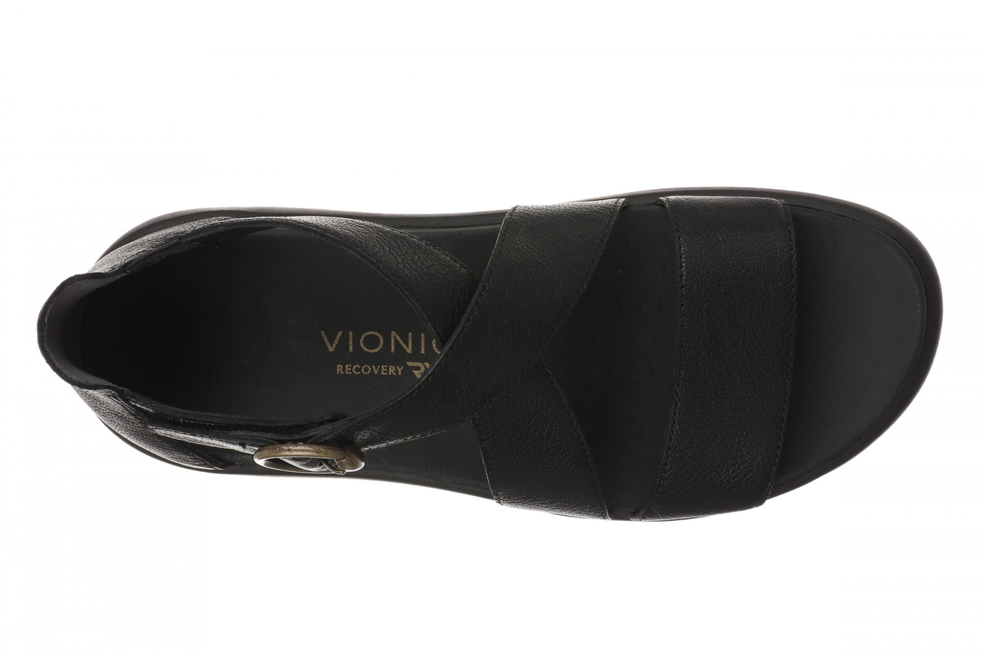 Vionic Harmony Rx Women's T-Strap Recovery Sandal - Black - Top