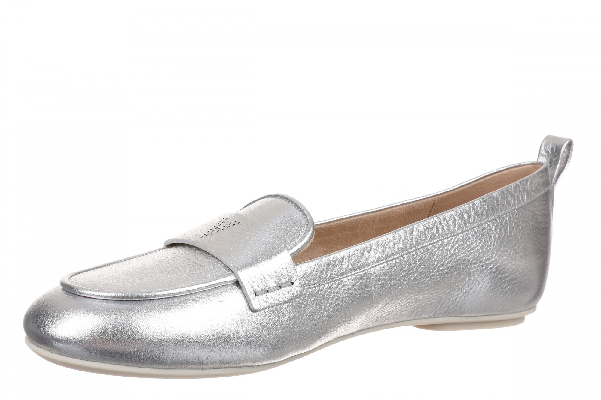 Vionic Tessa womens Slip On/Loafer/Moc Shoe - Silver - Left angle