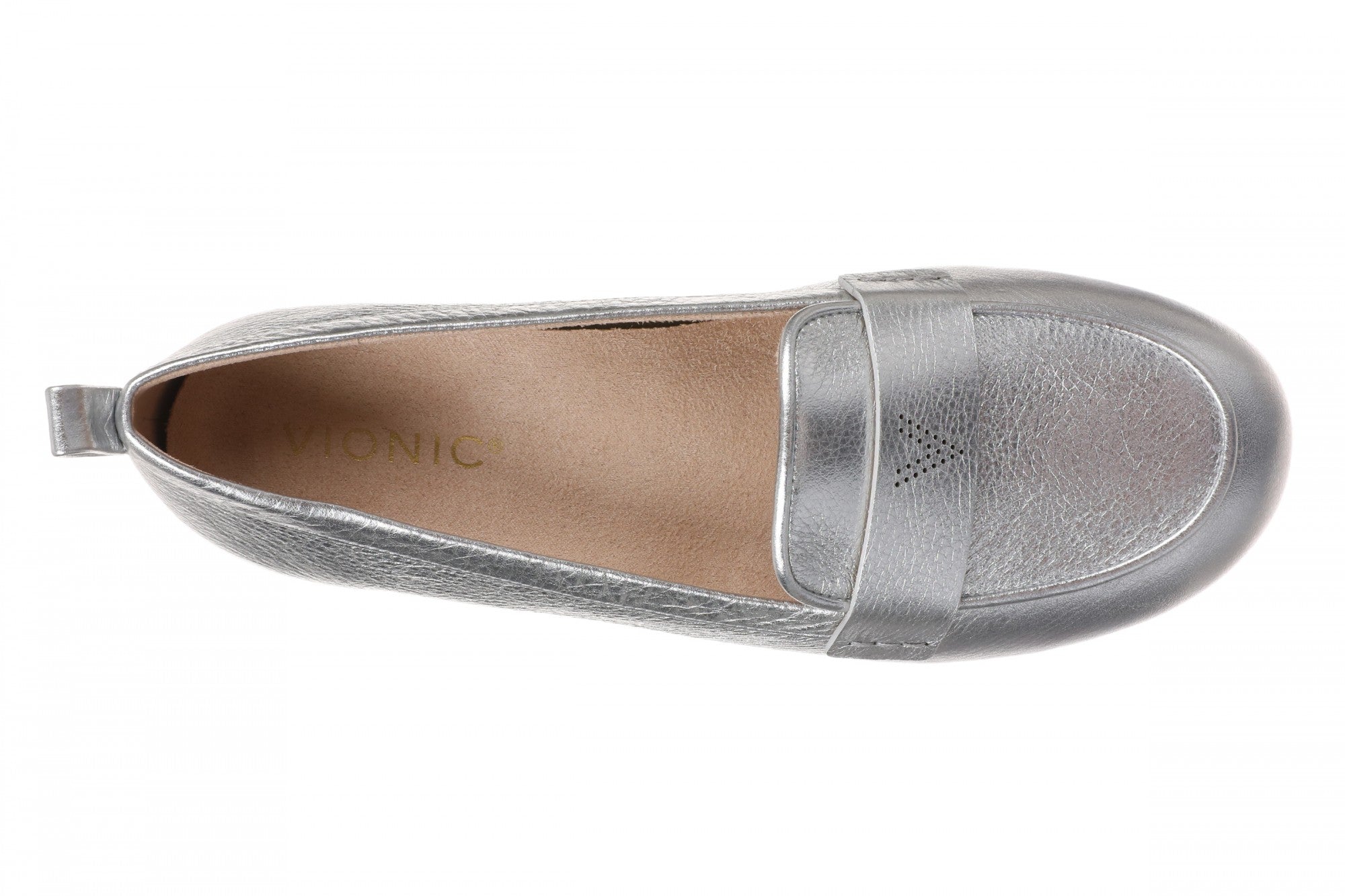 Vionic Tessa womens Slip On/Loafer/Moc Shoe - Silver - Top