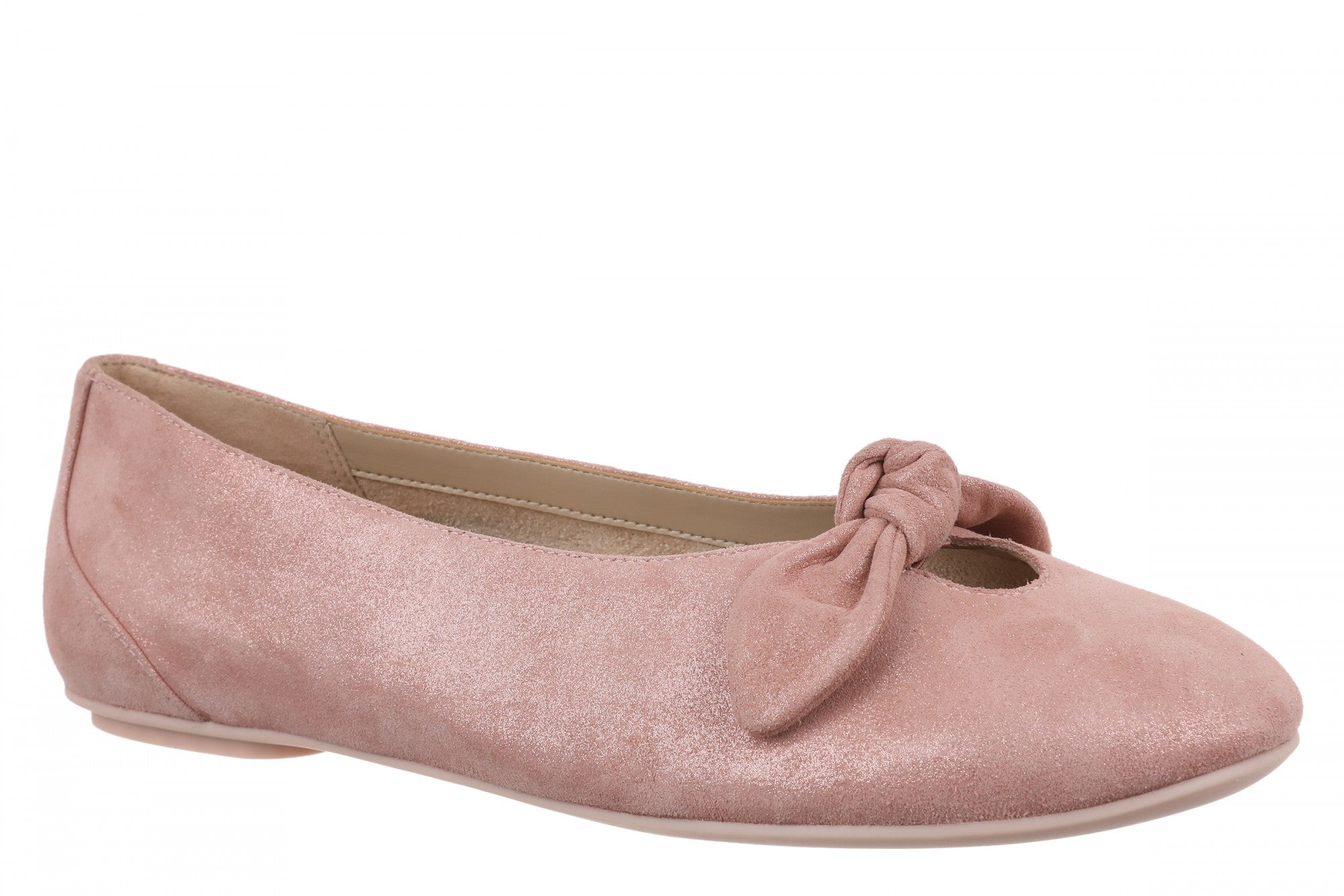 Vionic Tilly Women's Comfort Ballet Skimmer Shoe - Supportive & Orthotic Ballet Flats in Cinder Rose Metallic