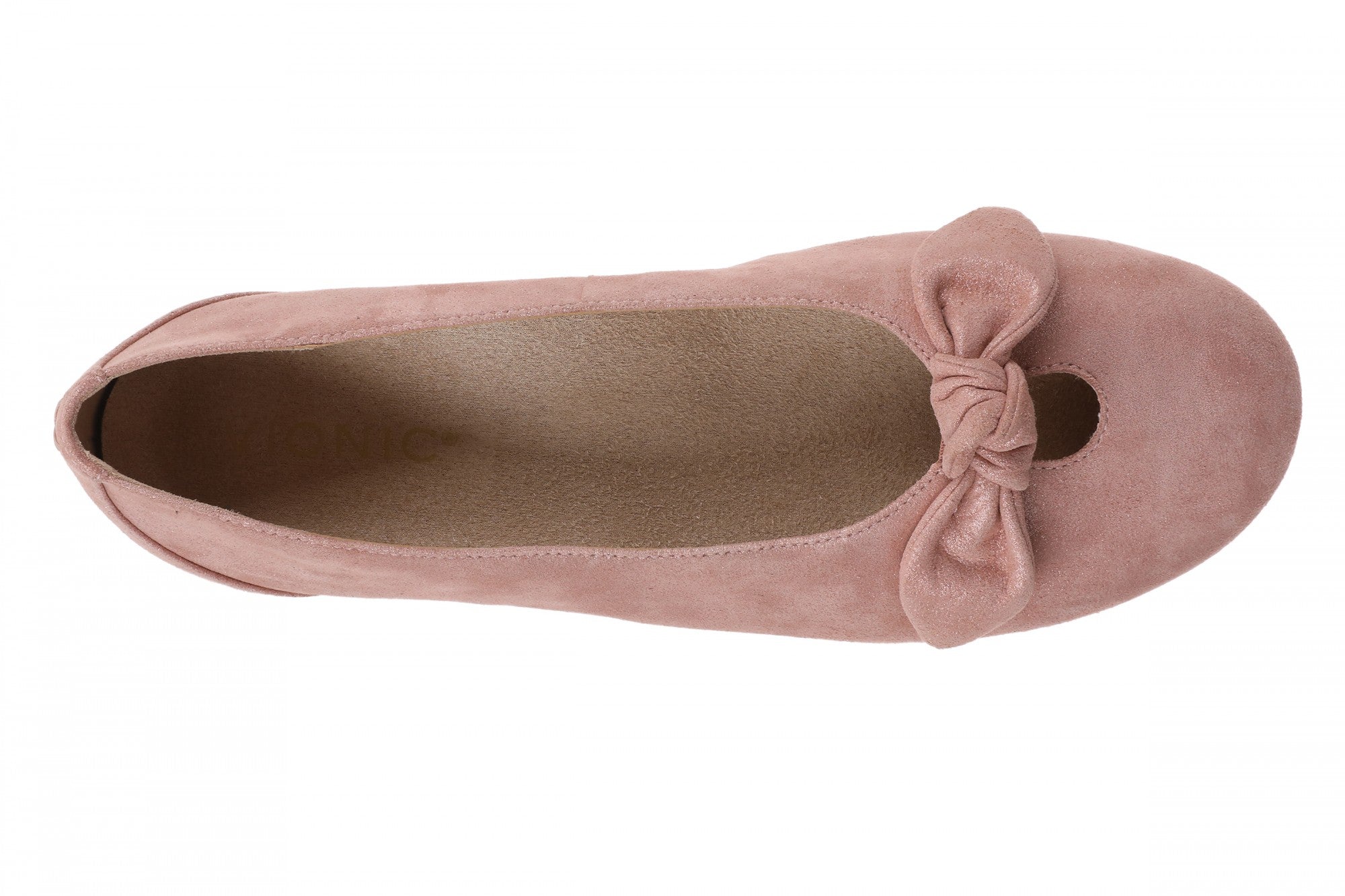 Vionic Tilly Women's Comfort Ballet Skimmer Shoe - Cinder Rose Metallic - Top