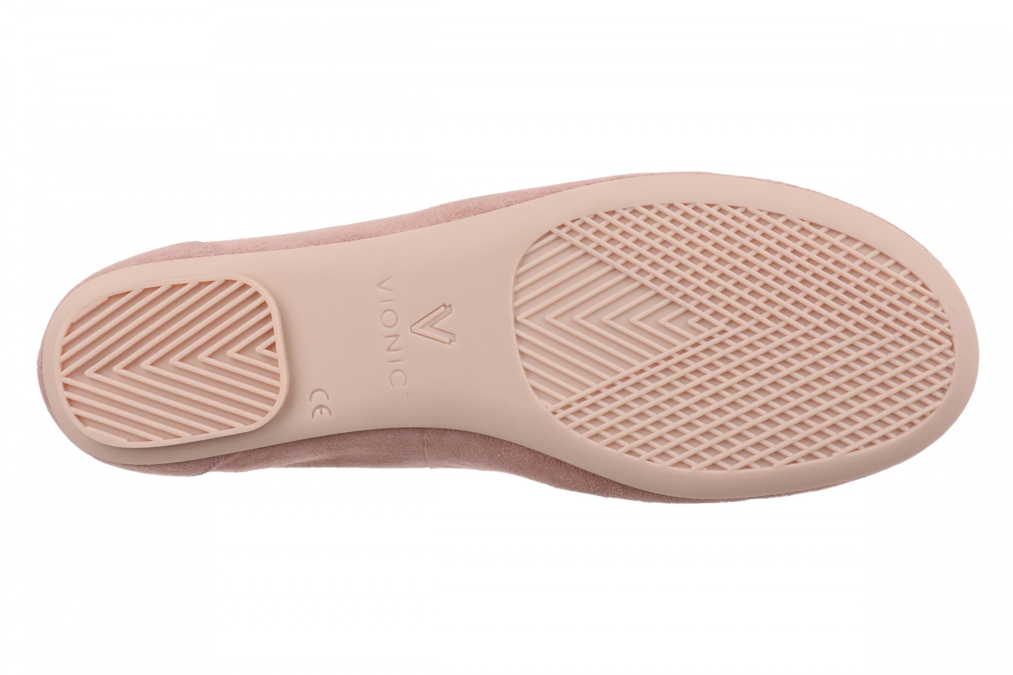 Vionic Tilly Women's Comfort Ballet Skimmer Shoe - Cinder Rose Metallic - Bottom