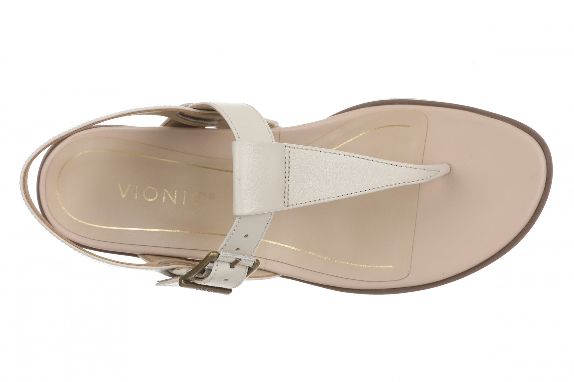 Vionic Cora Women's Adjustable Strap Thong Sandal - Cream - Top
