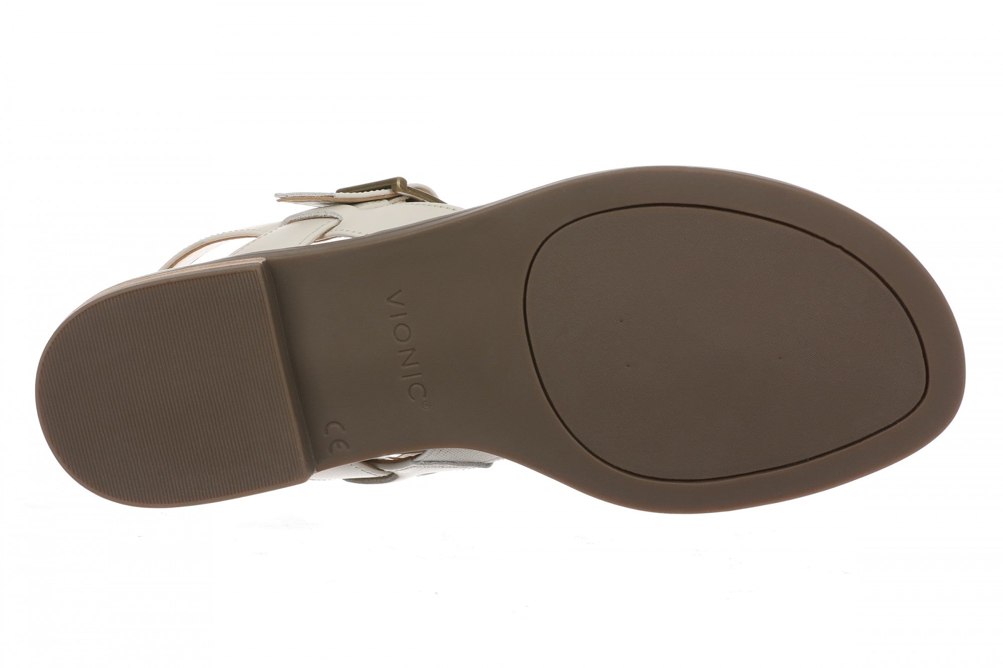 Vionic Cora Women's Adjustable Strap Thong Sandal - Cream - Bottom