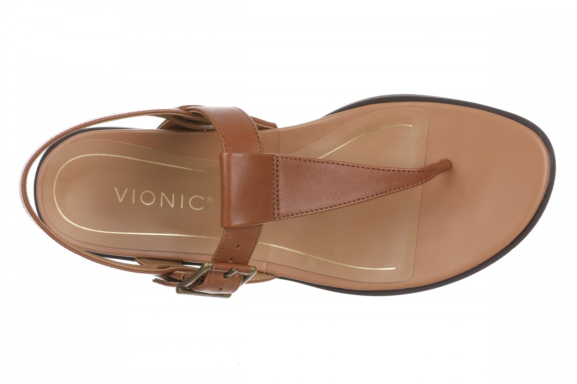 Vionic Cora Women's Adjustable Strap Thong Sandal - Tan - Top