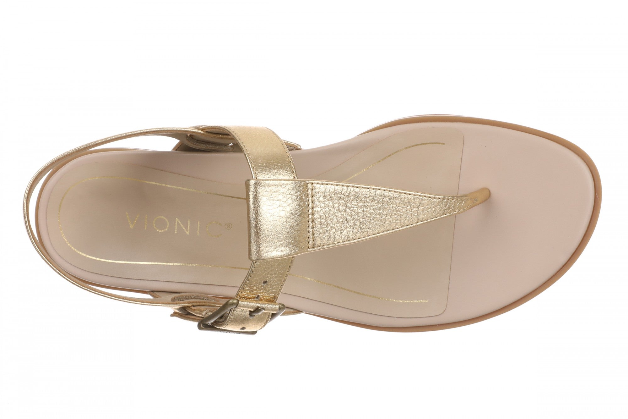 Vionic Cora Women's Adjustable Strap Thong Sandal - Gold - Top