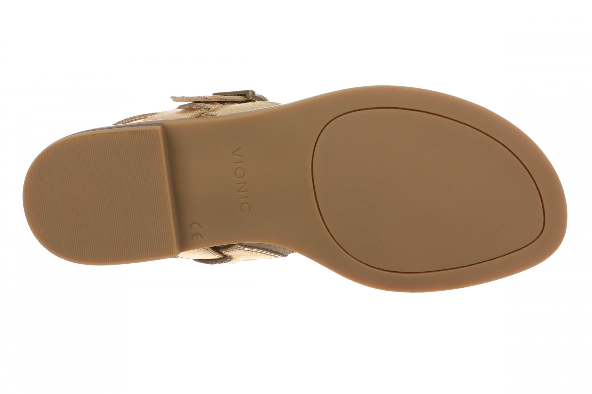 Vionic Cora Women's Adjustable Strap Thong Sandal - Gold - Bottom