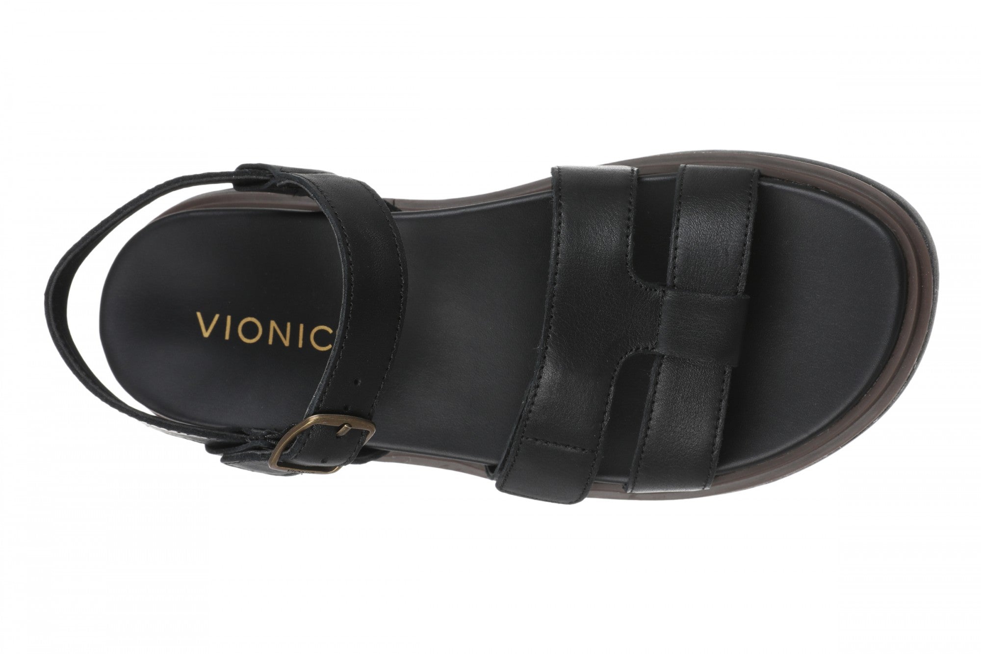 Vionic Solana Women's Adjustable Slide Platform Sandal - Black - Top