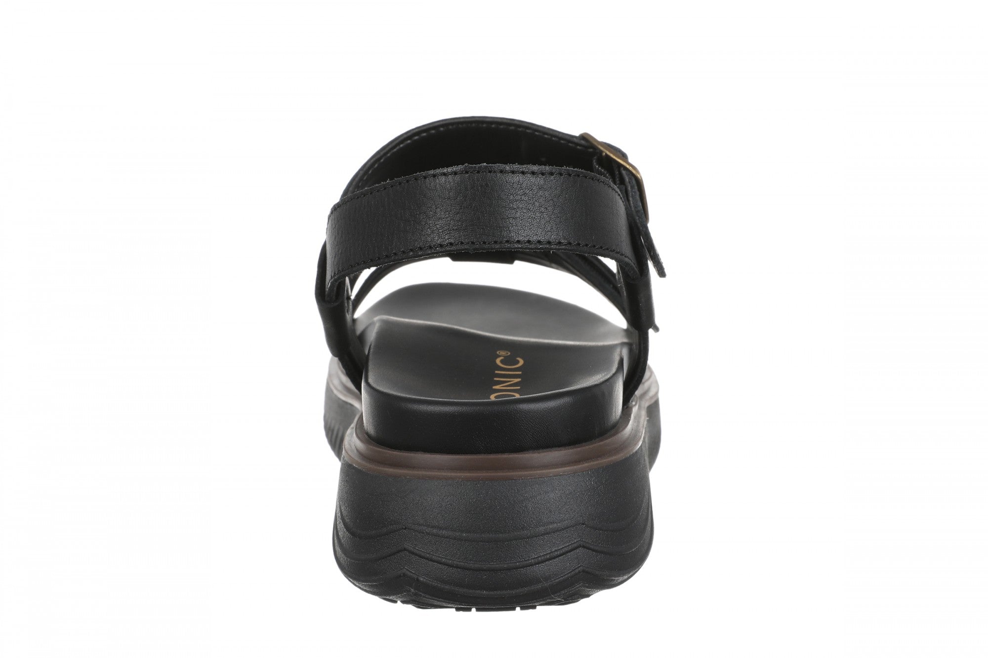 Vionic Solana Women's Adjustable Slide Platform Sandal - Black - Back