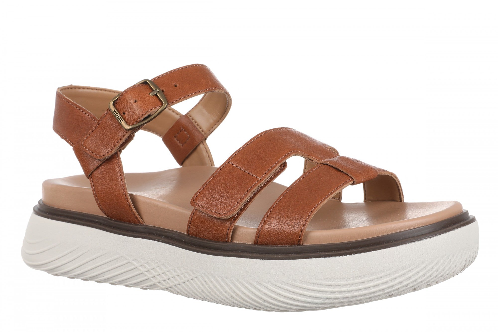Vionic Solana Women's Adjustable Slide Platform Sandal - Tan - Angle main