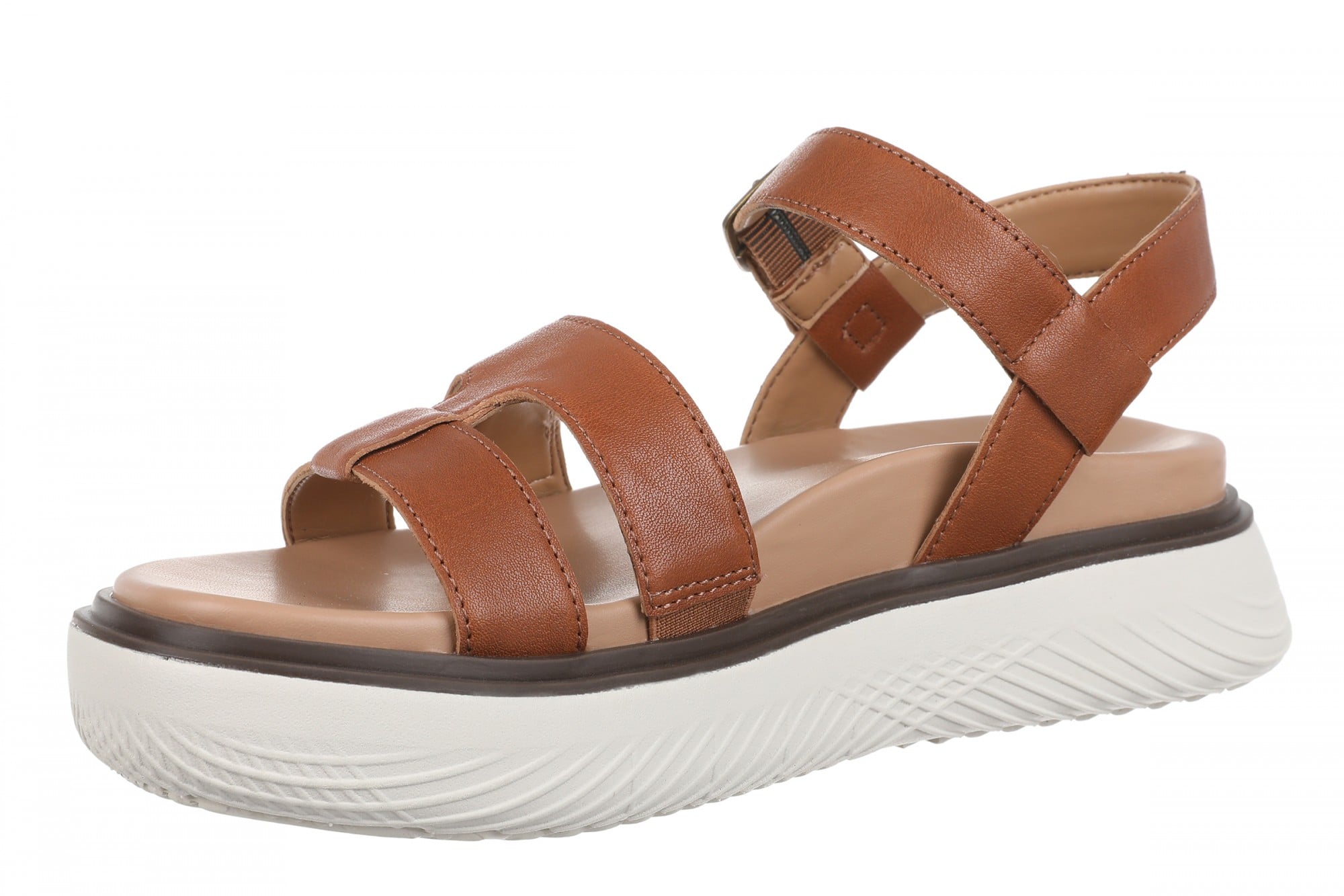 Vionic Solana Women's Adjustable Slide Platform Sandal - Tan - Left angle