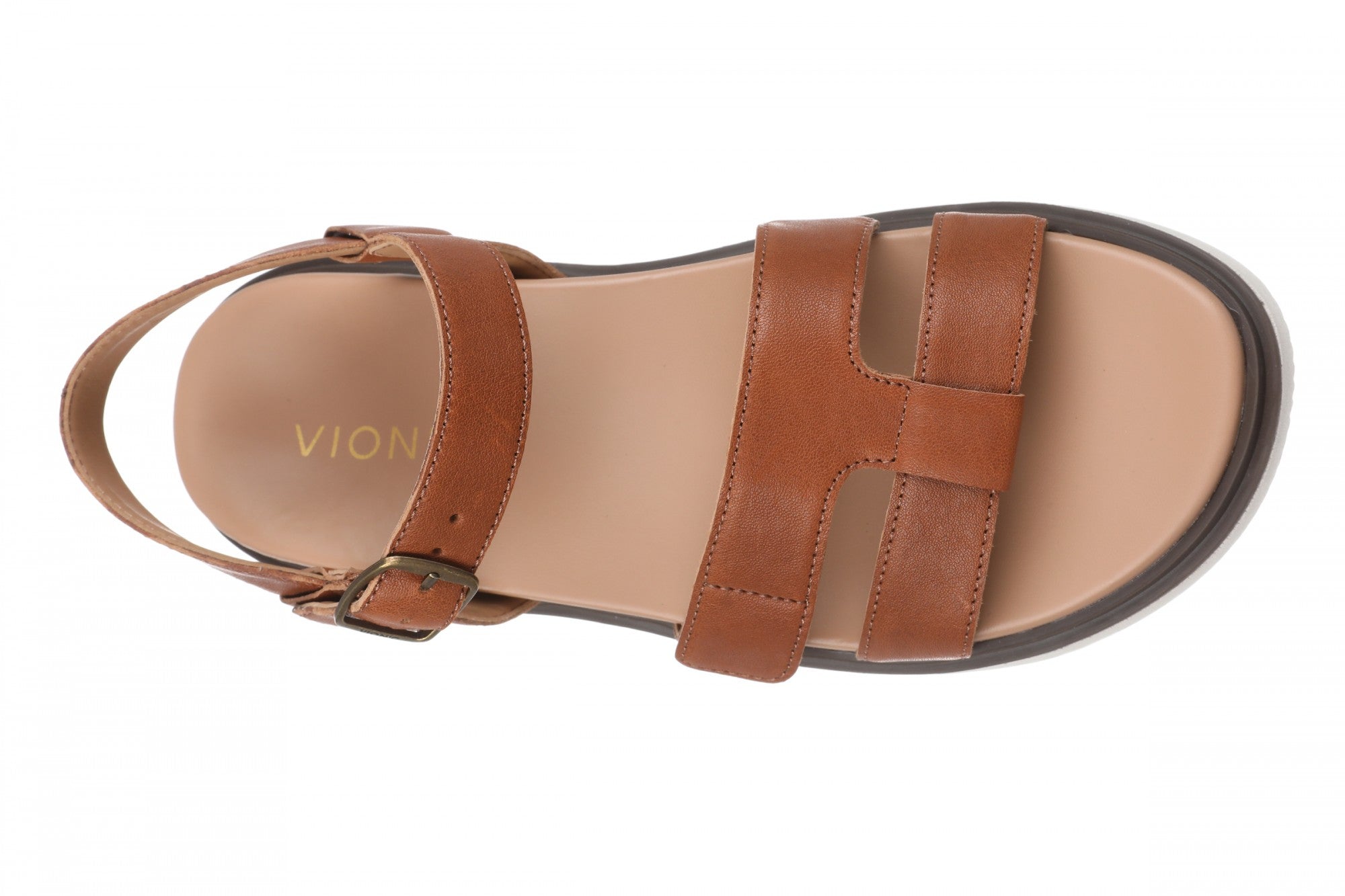 Vionic Solana Women's Adjustable Slide Platform Sandal - Tan - Top