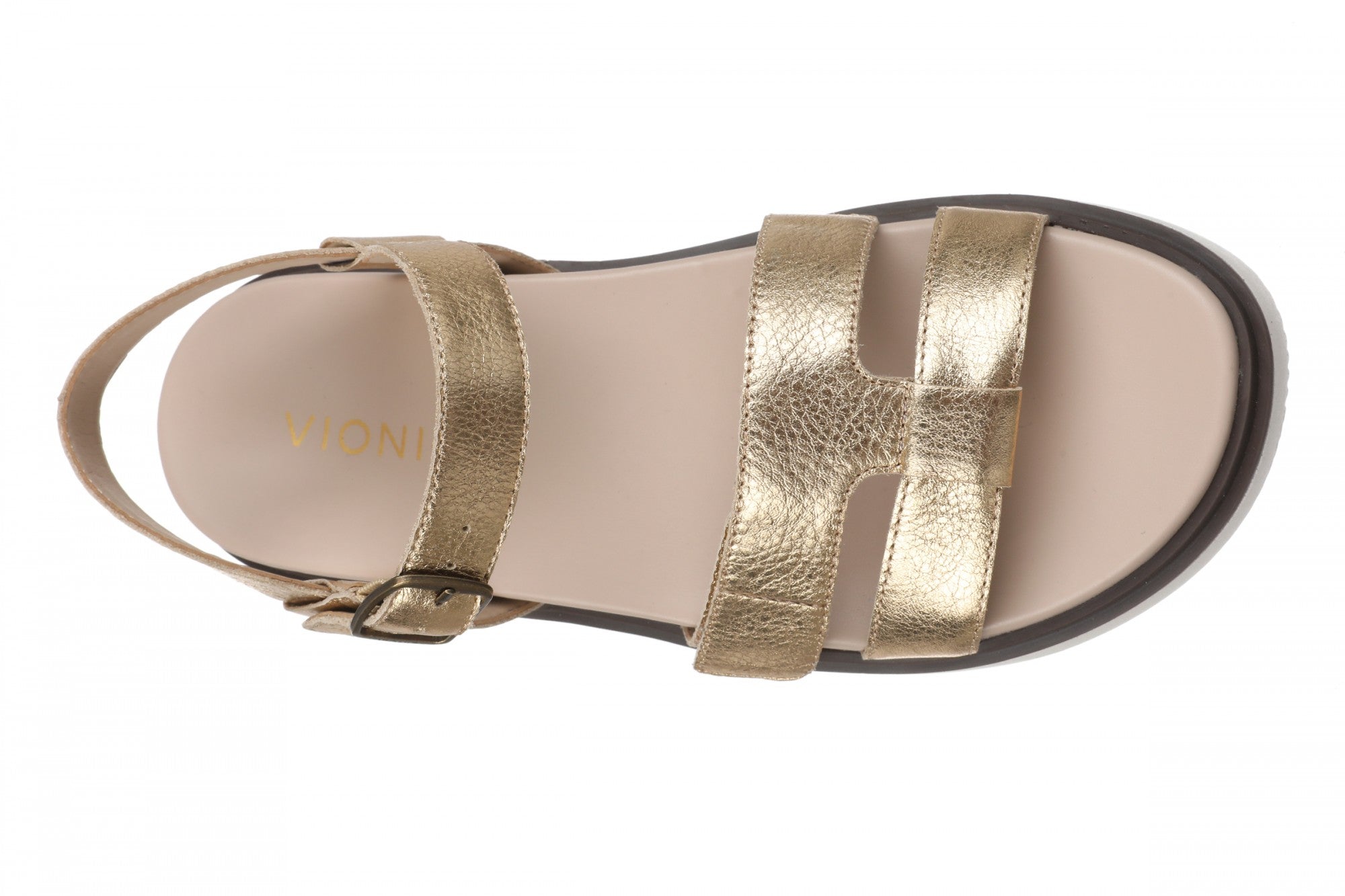 Vionic Solana Women's Adjustable Slide Platform Sandal - Gold - Top