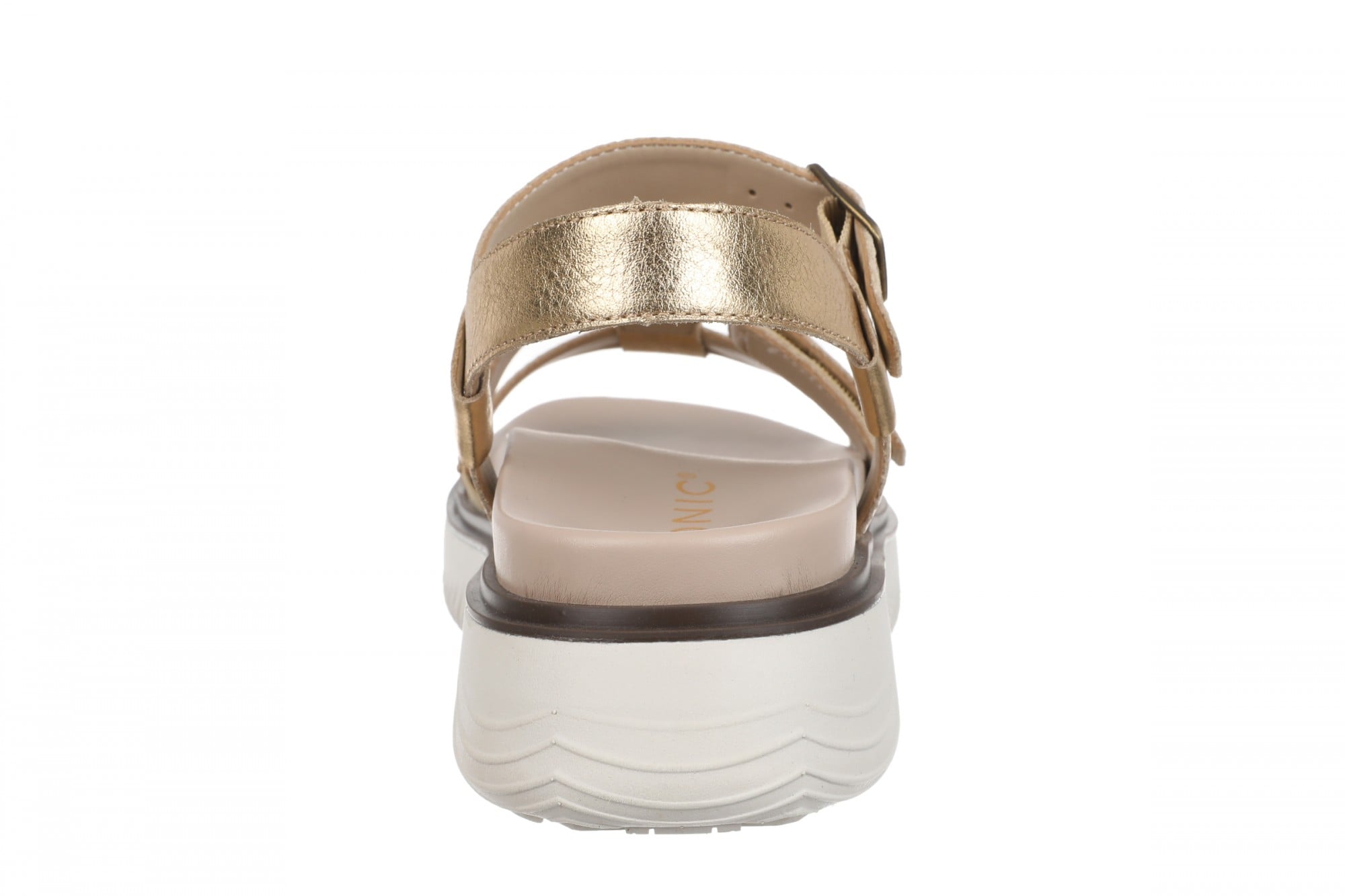 Vionic Solana Women's Adjustable Slide Platform Sandal - Gold - Back