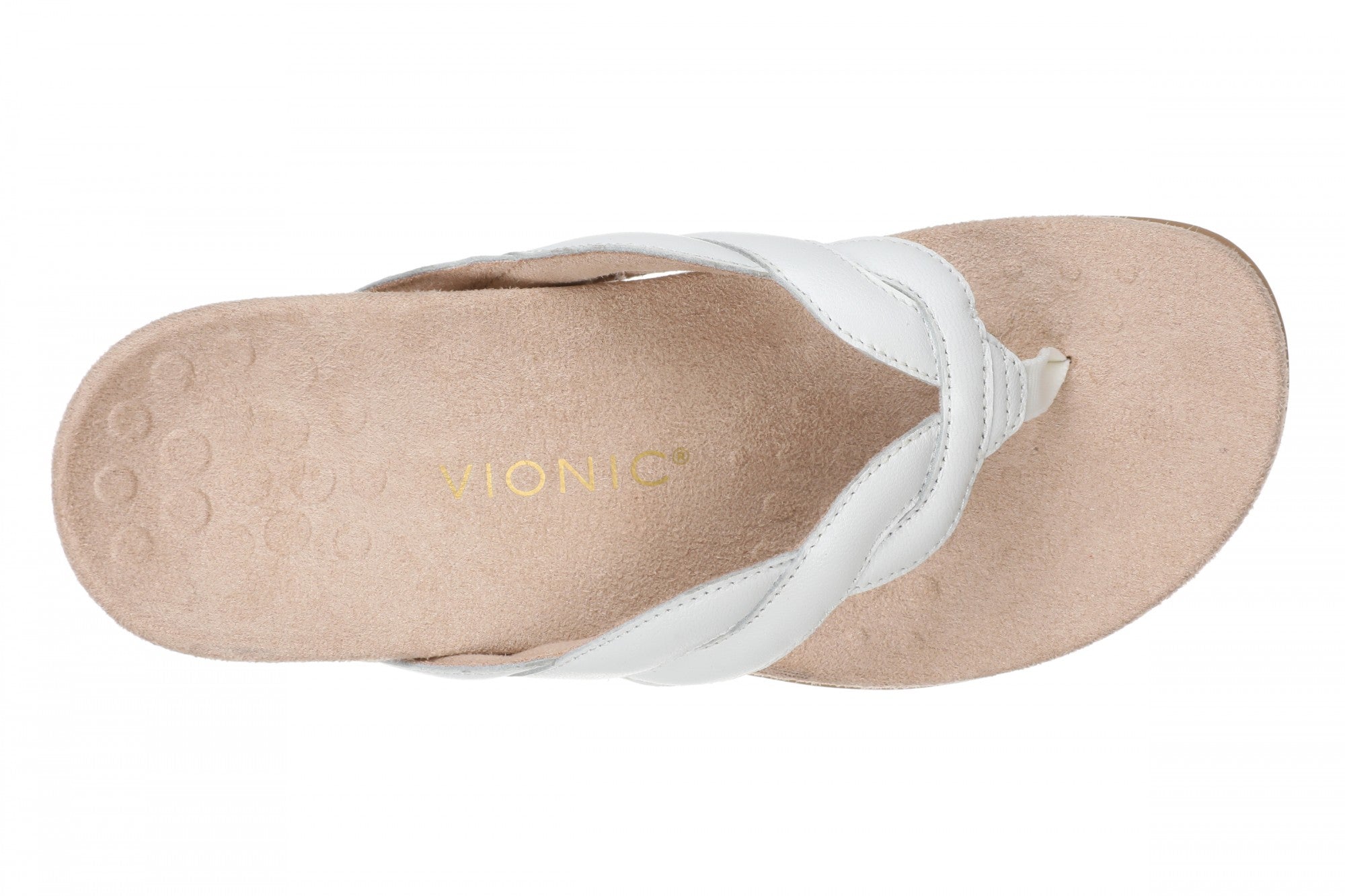 Vionic Bella Braid Women's Thong Orthotic Arch Support Sandal - White - Top