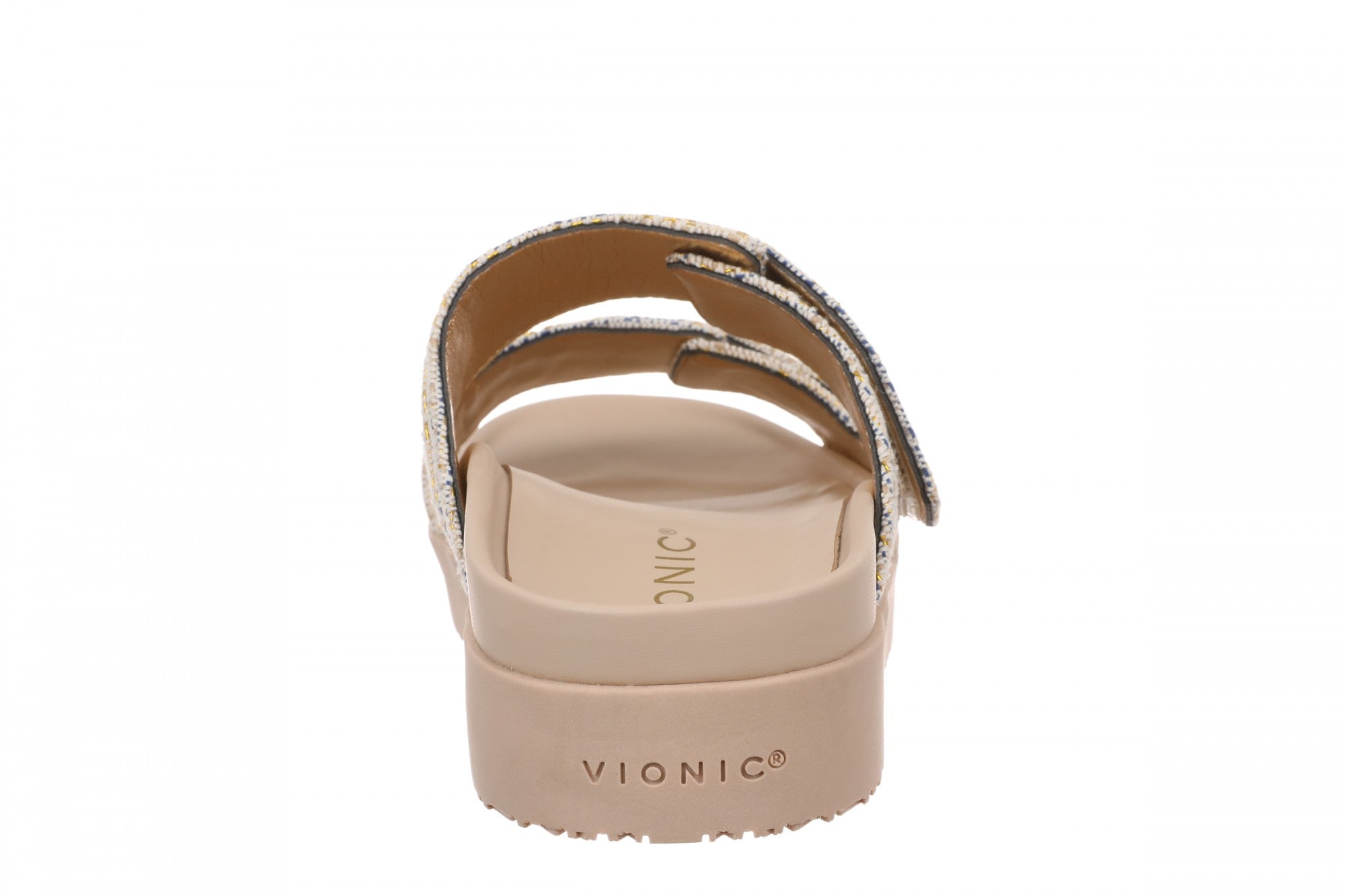 Vionic Riviera Women's Comfort Slide Sandal - Cream/gold - Back