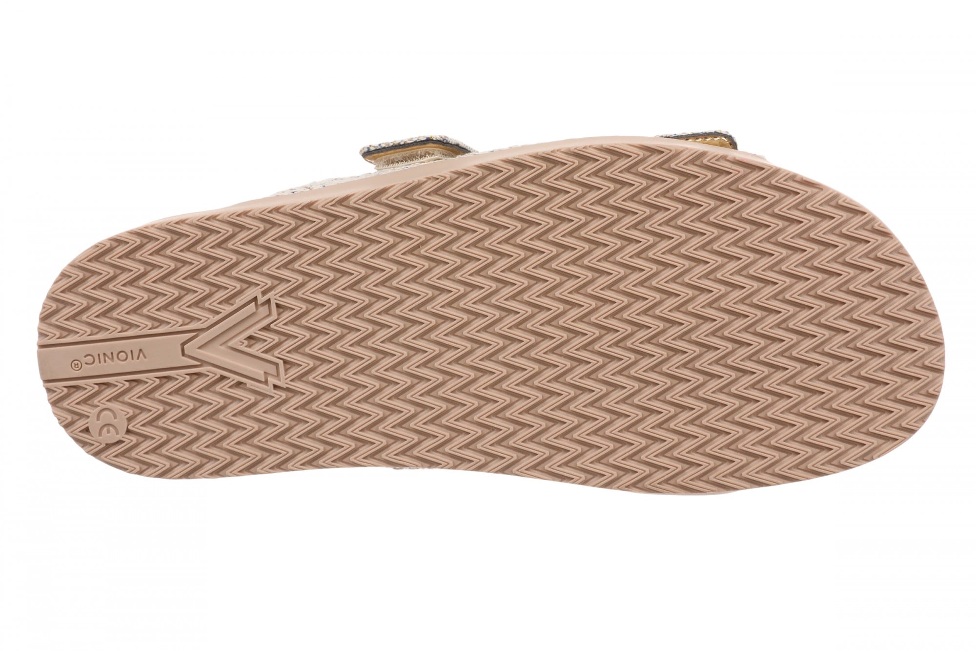 Vionic Riviera Women's Comfort Slide Sandal - Cream/gold - Bottom