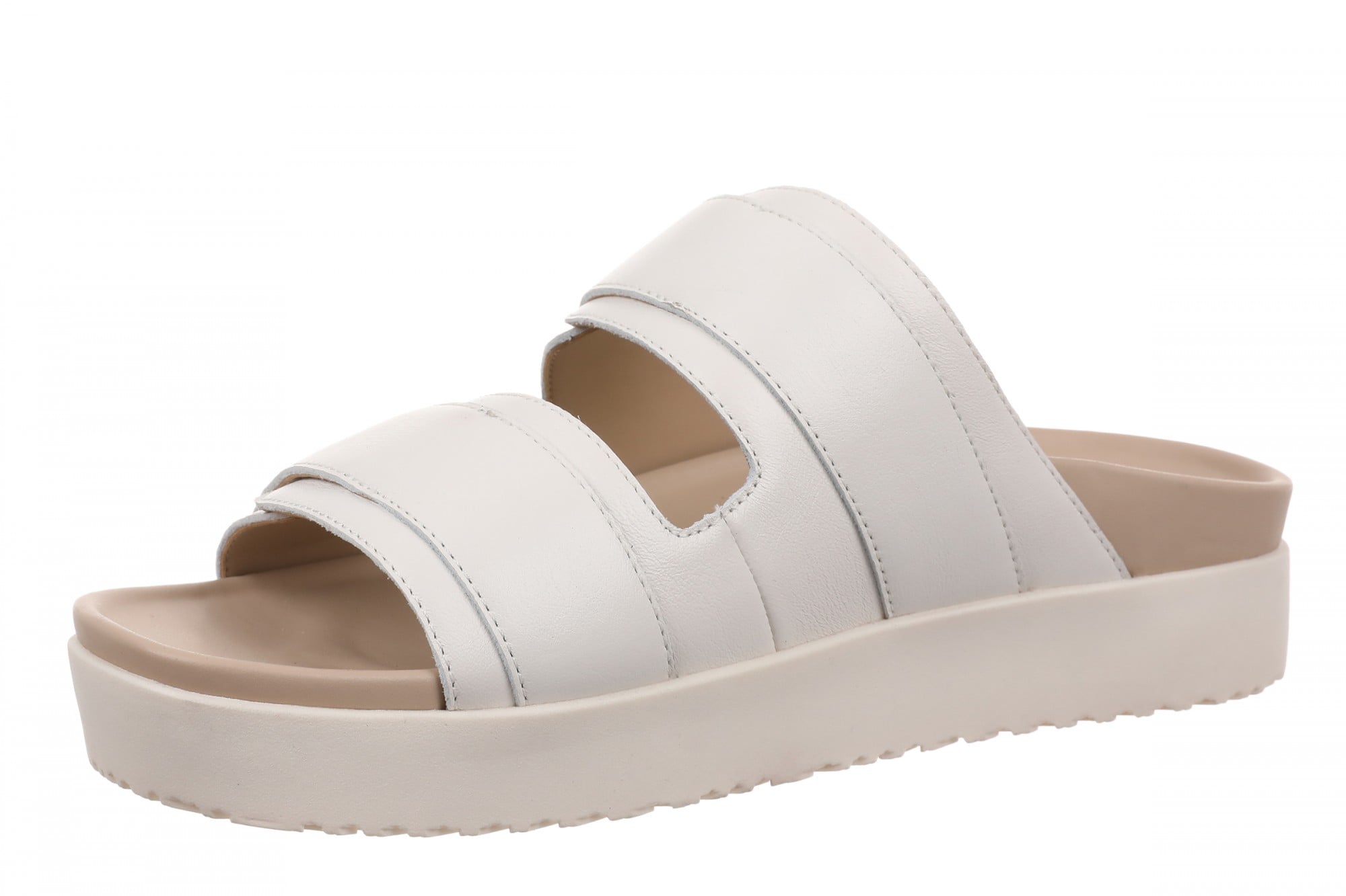Vionic Riviera Women's Orthotic Comfort Slide Sandals - Sea Salt - Left angle