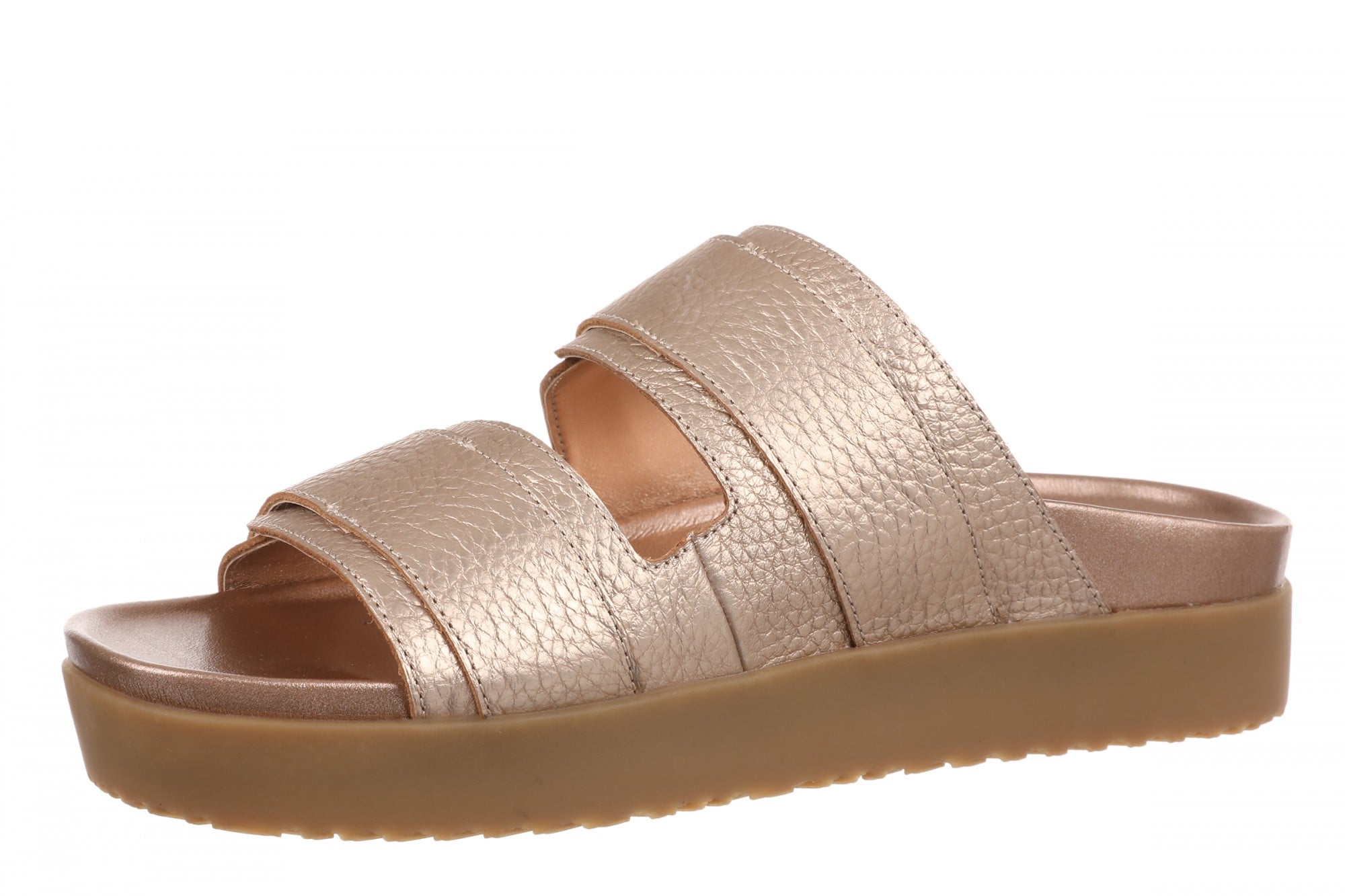 Vionic Riviera Women's Orthotic Comfort Slide Sandals - Bronze - Left angle