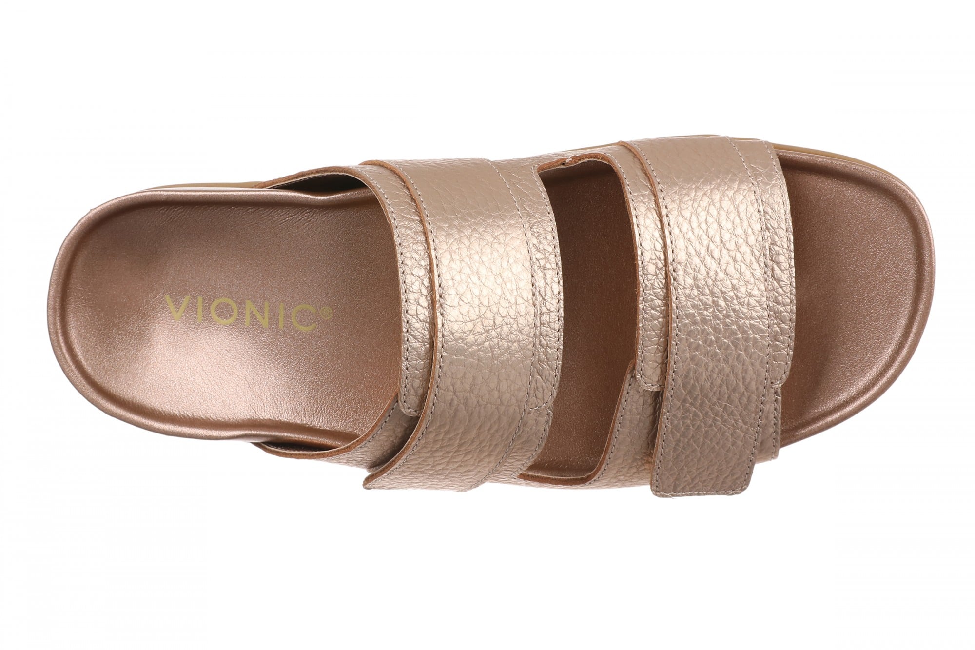 Vionic Riviera Women's Orthotic Comfort Slide Sandals - Bronze - Top