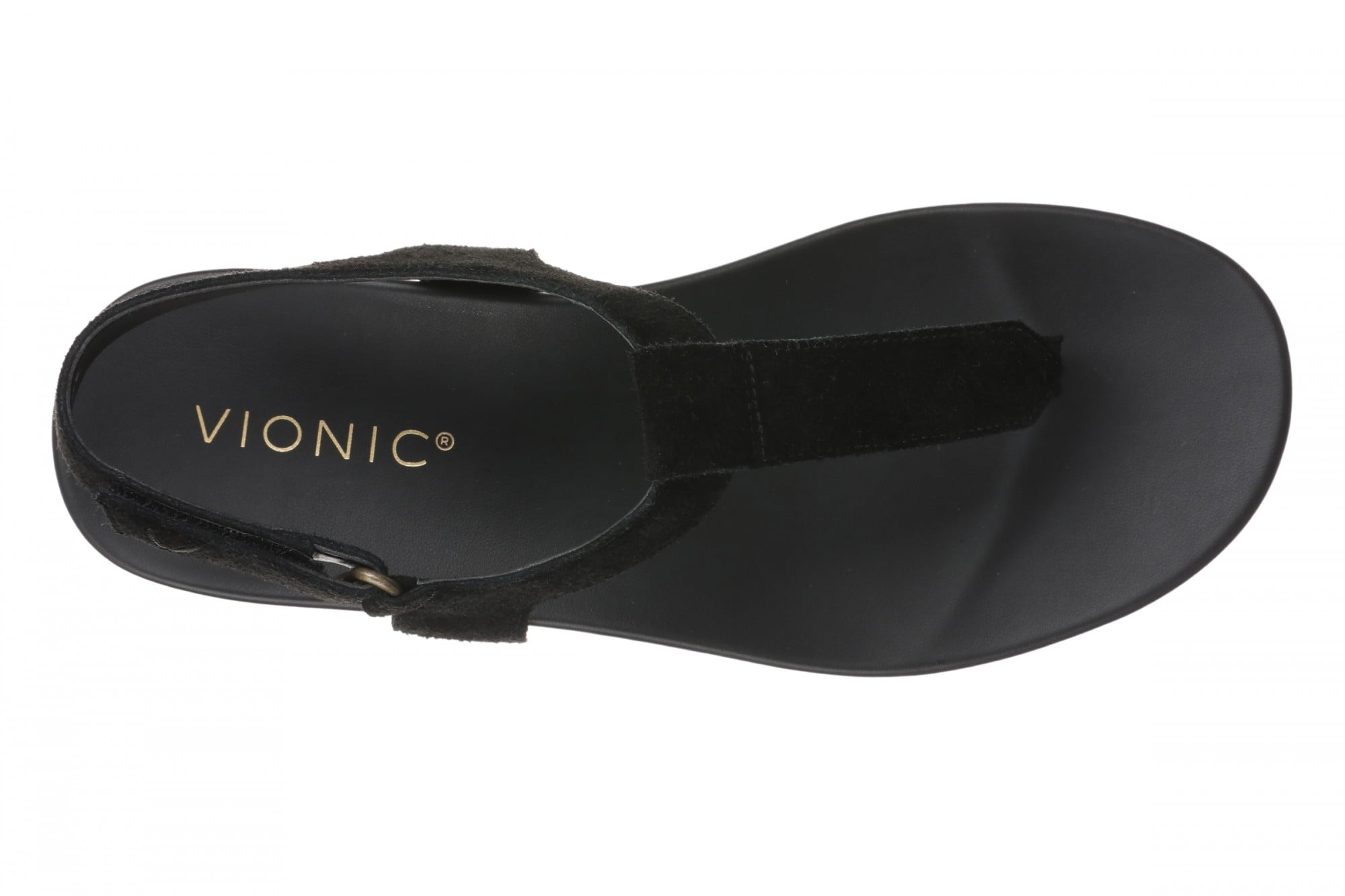 Vionic Palisades Women's Arch Support T-Strap Sandal - Black - Dropped - Top