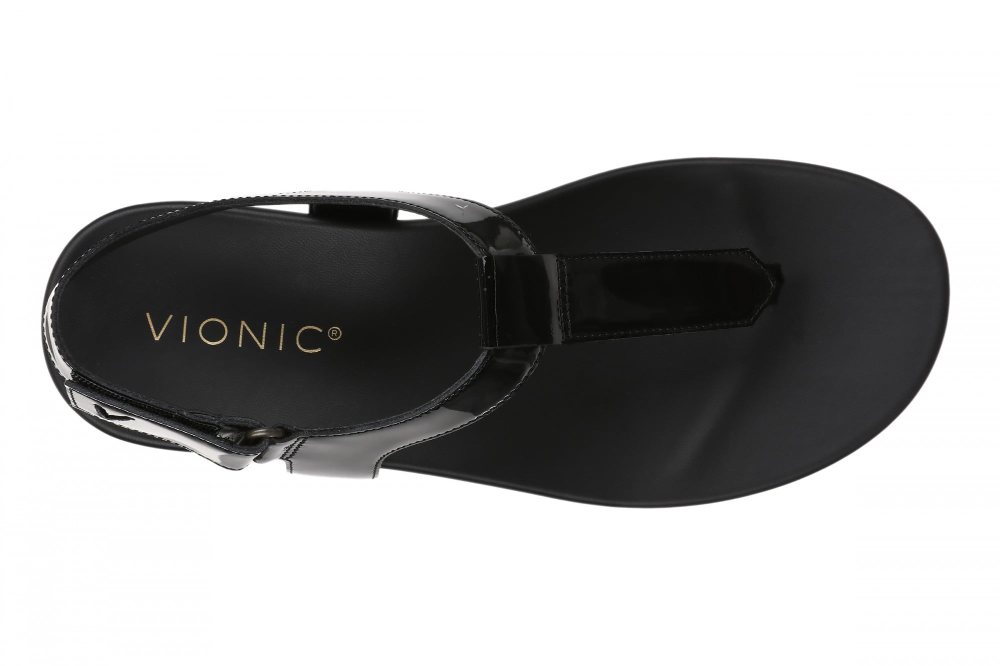Vionic Palisades Women's Arch Support T-Strap Sandal - Black - Top